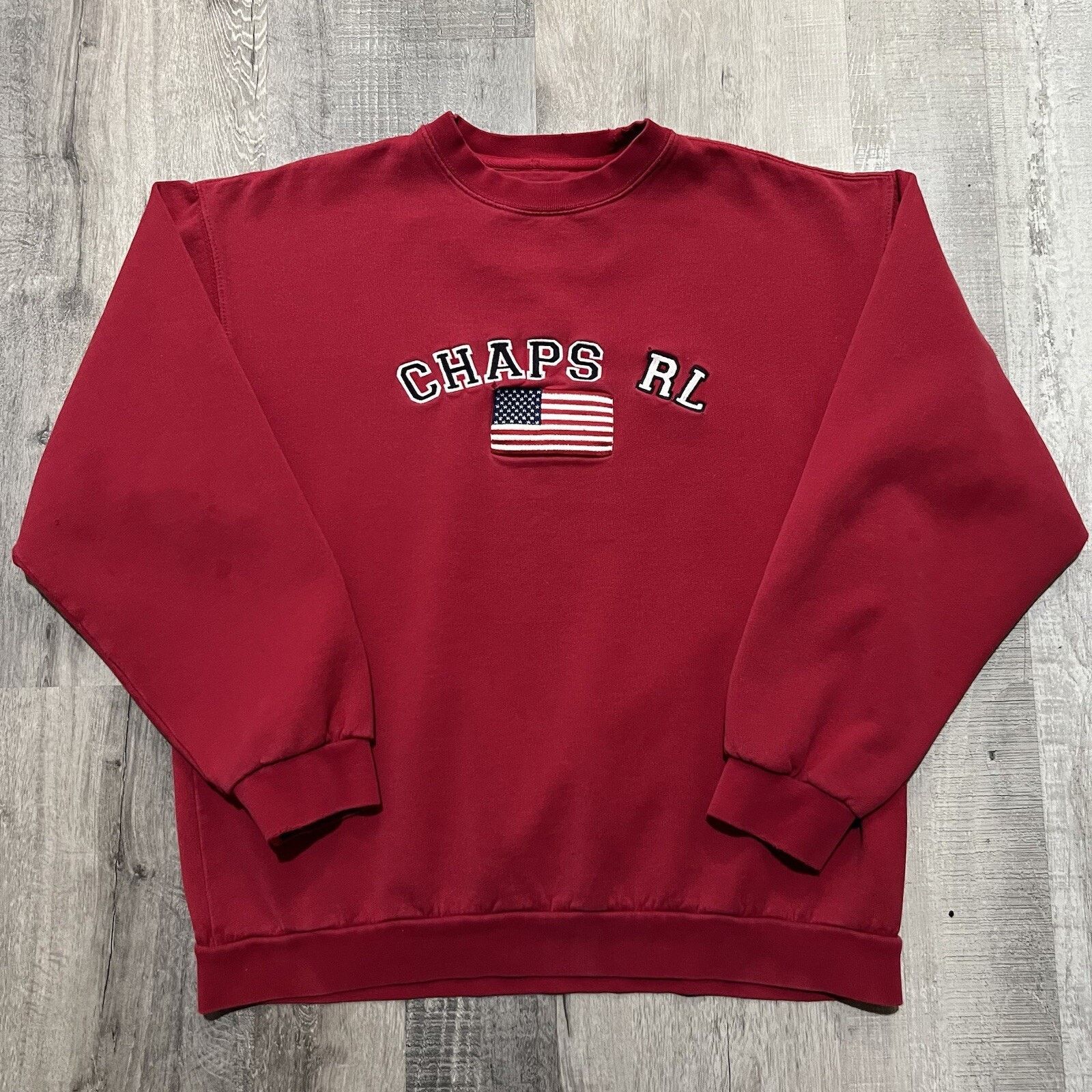 Chaps VTG Chaps Ralph Lauren Sweatshirt Men M Red Spell Out Y2K Size US M / EU 48-50 / 2 - 1 Thumbnail