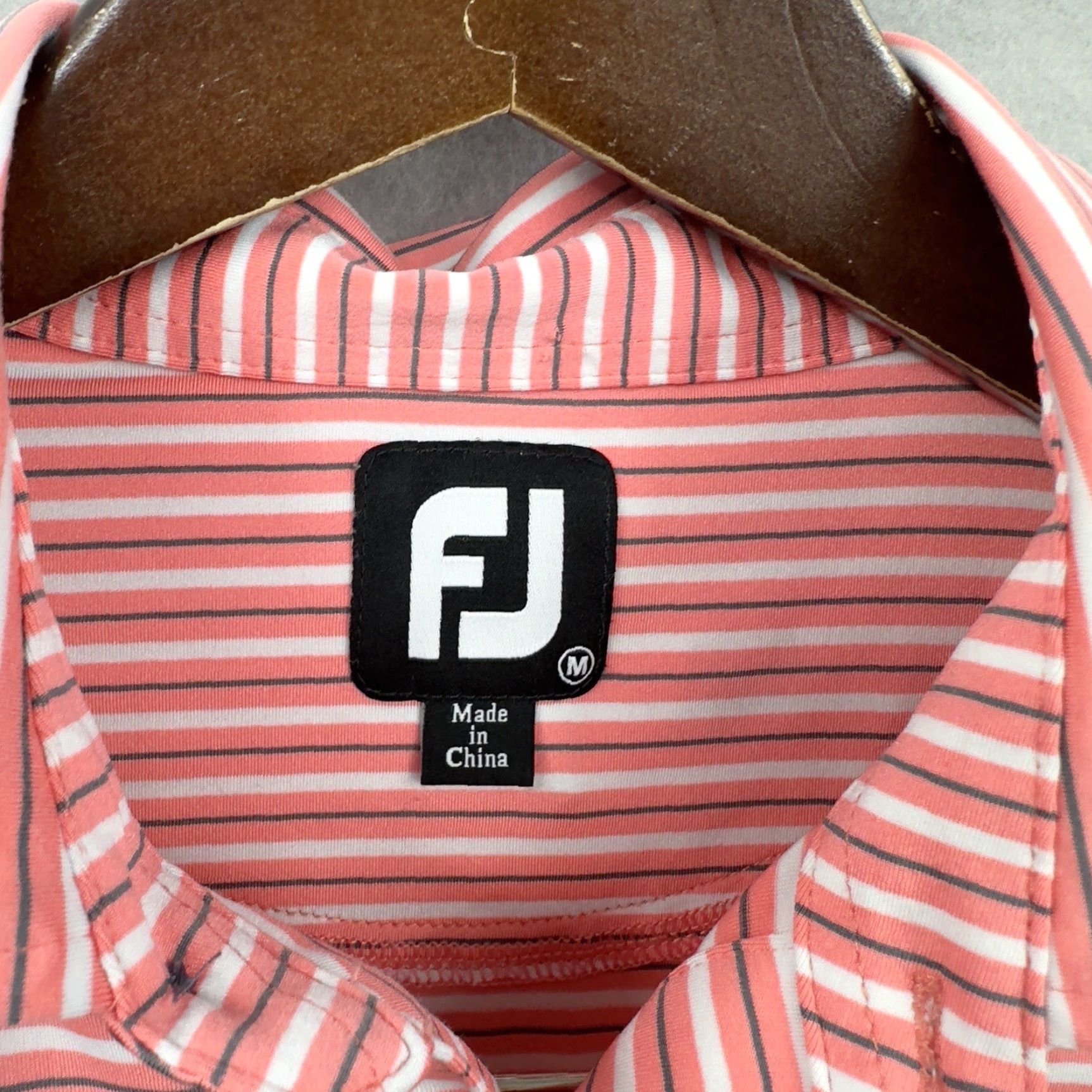 Footjoy Footjoy Polo Shirt Mens M Pink White Striped FJ Oxford Golf Preppy Dad Size US M / EU 48-50 / 2 - 7 Thumbnail