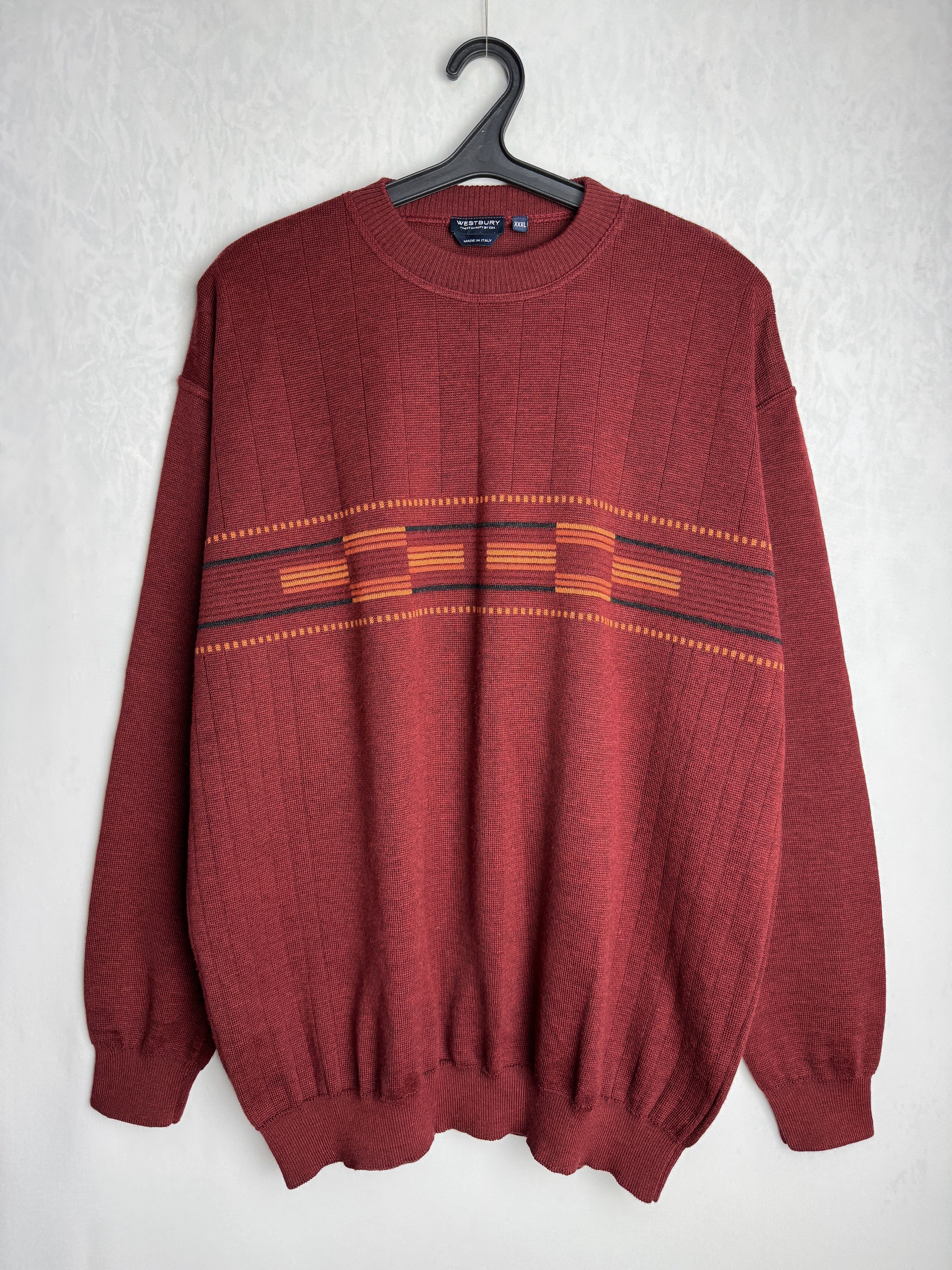 Vintage WESTBURY men’s geometric wool blend sweater Size US XXL / EU 58 / 5 - 1 Thumbnail