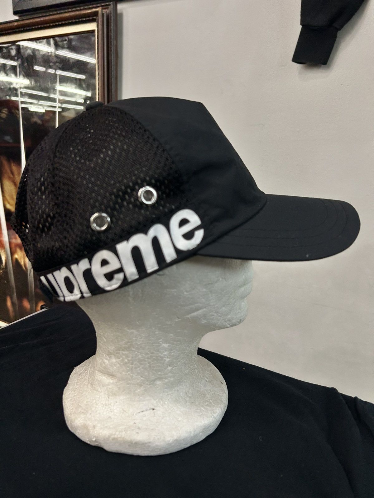 Supreme Supreme Side Logo 5-Panel Black Cap / Hat (SS22) Size ONE SIZE - 1 Thumbnail