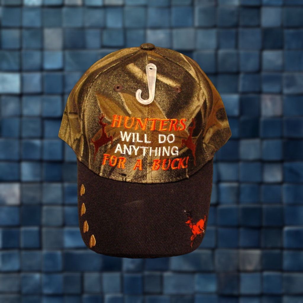 Hunter Hunting Baseball Cap - Adjustable Camouflage/Black Multicolor Deer Theme - Men’s Cap, Velcro Strap, 1 Size Fits All Size ONE SIZE - 1 Thumbnail