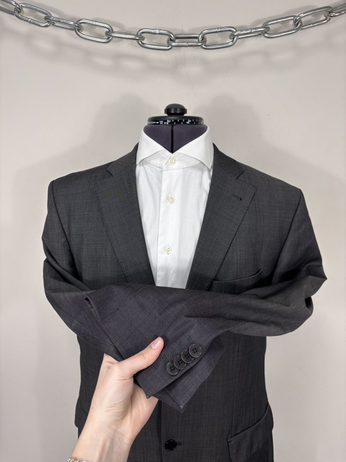 BENVENUTO. Benvenuto Fabrizio Men’s 2-Piece 4 Seasons Grey Wool Suit Size 42R - 6 Thumbnail