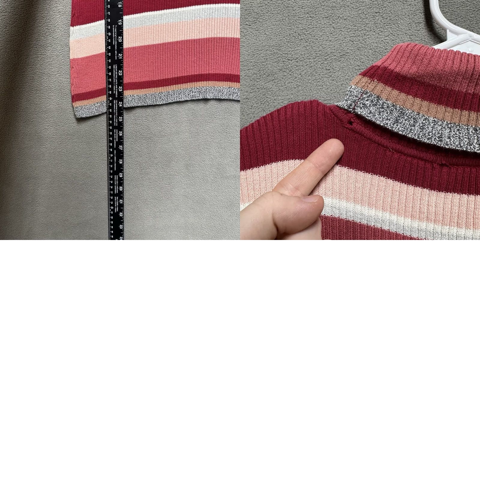Pinko JH Collectibles Sweater Womens Large Pink Striped Turtleneck Ribbed Long Sleeve Size L / US 10 / IT 46 - 8 Thumbnail