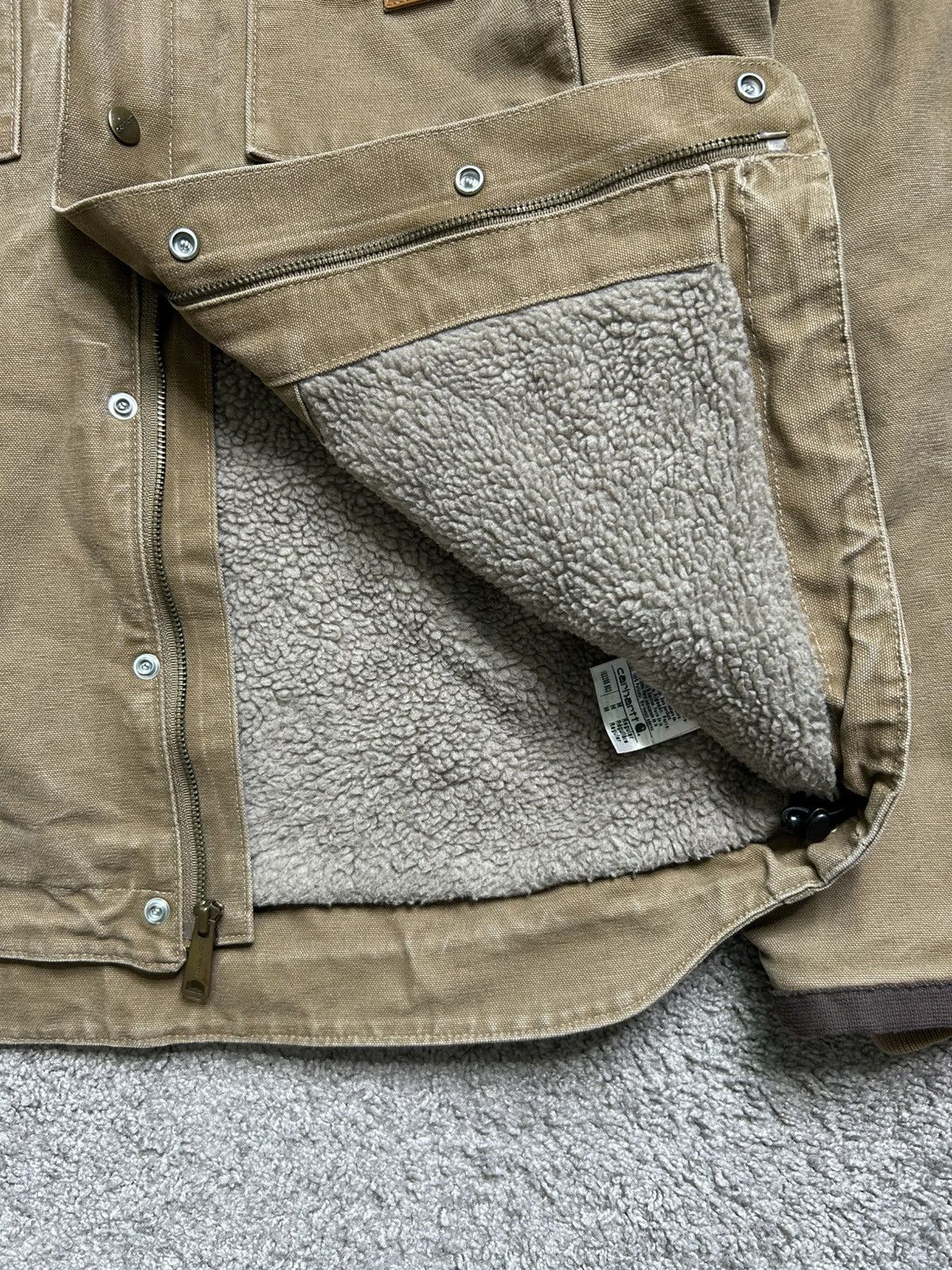 Carhartt Vintage Carhartt Sherpa Lined Hoodie Jacket Canvas Size US M / EU 48-50 / 2 - 4 Thumbnail