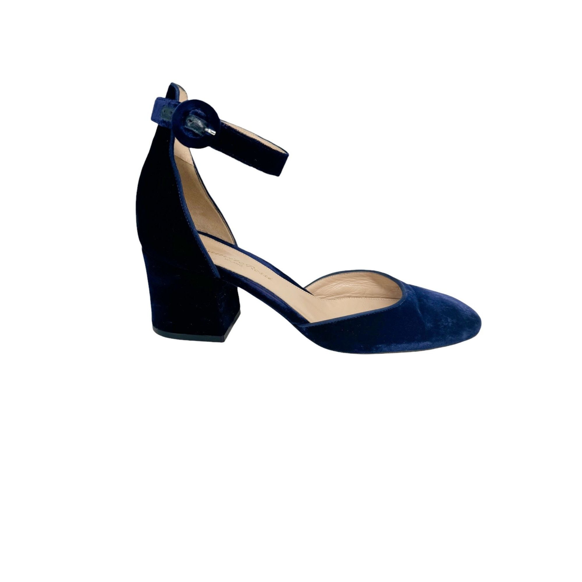 Gianvito Rossi Gianvito Rossi Velvet Block-Heel Mary Jane Pumps Size US 7.5 / IT 37.5 - 2 Thumbnail