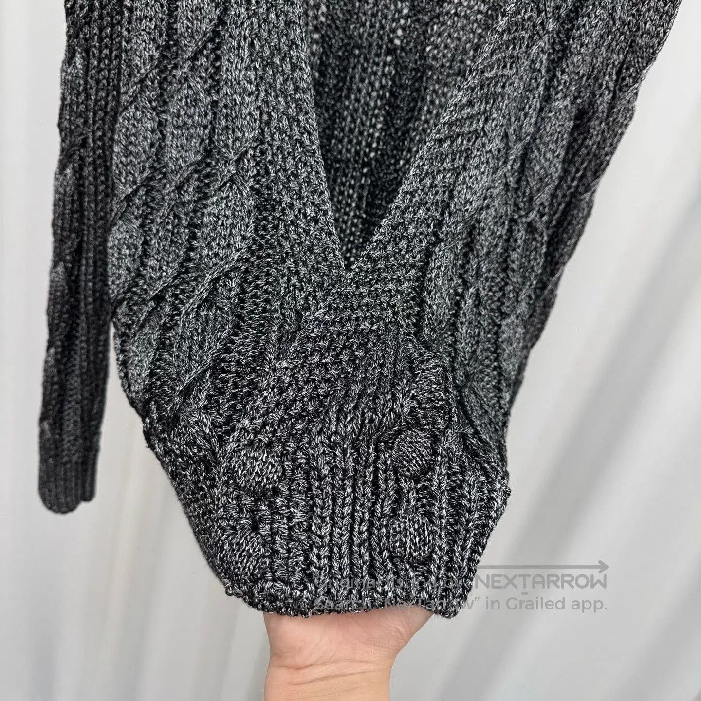 Saint Laurent Paris Saint Laurent Gray Cable-Knit Hooded Cardigan. Size S / US 4 / IT 40 - 5 Thumbnail
