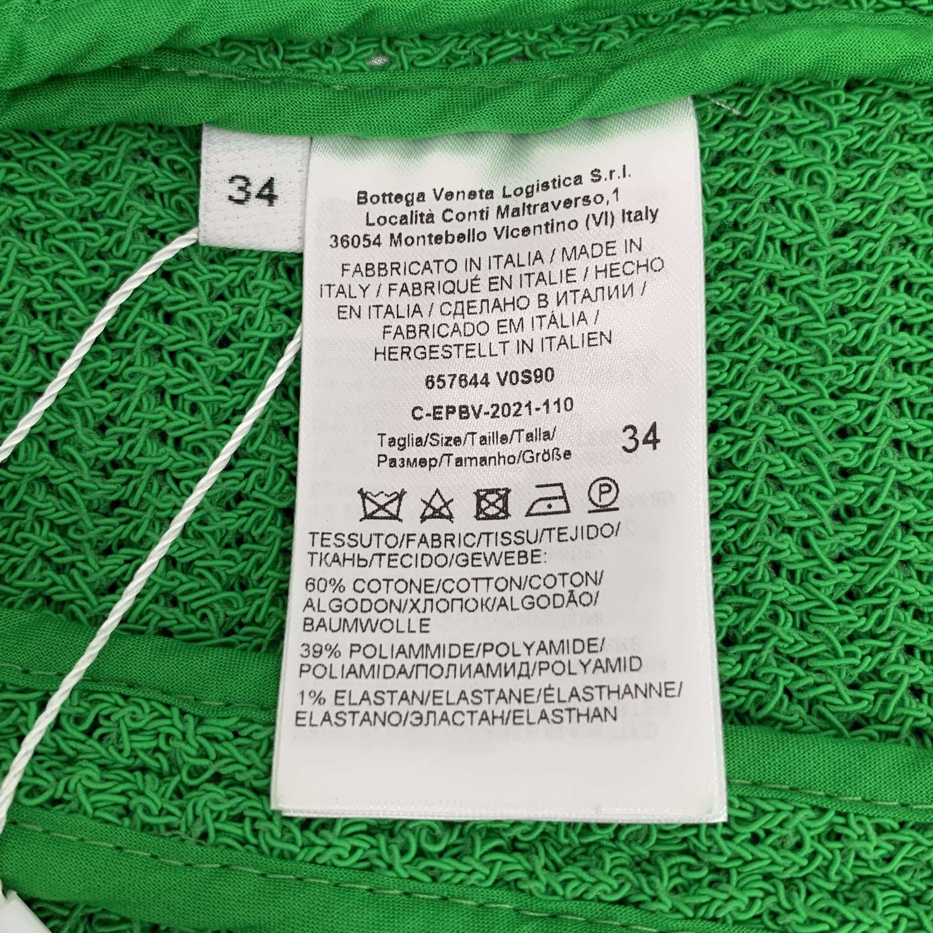 Bottega Veneta Bottega Veneta Jacket – Green Cotton (Size XXS) Size XXS / US 00 / IT 34 - 4 Thumbnail
