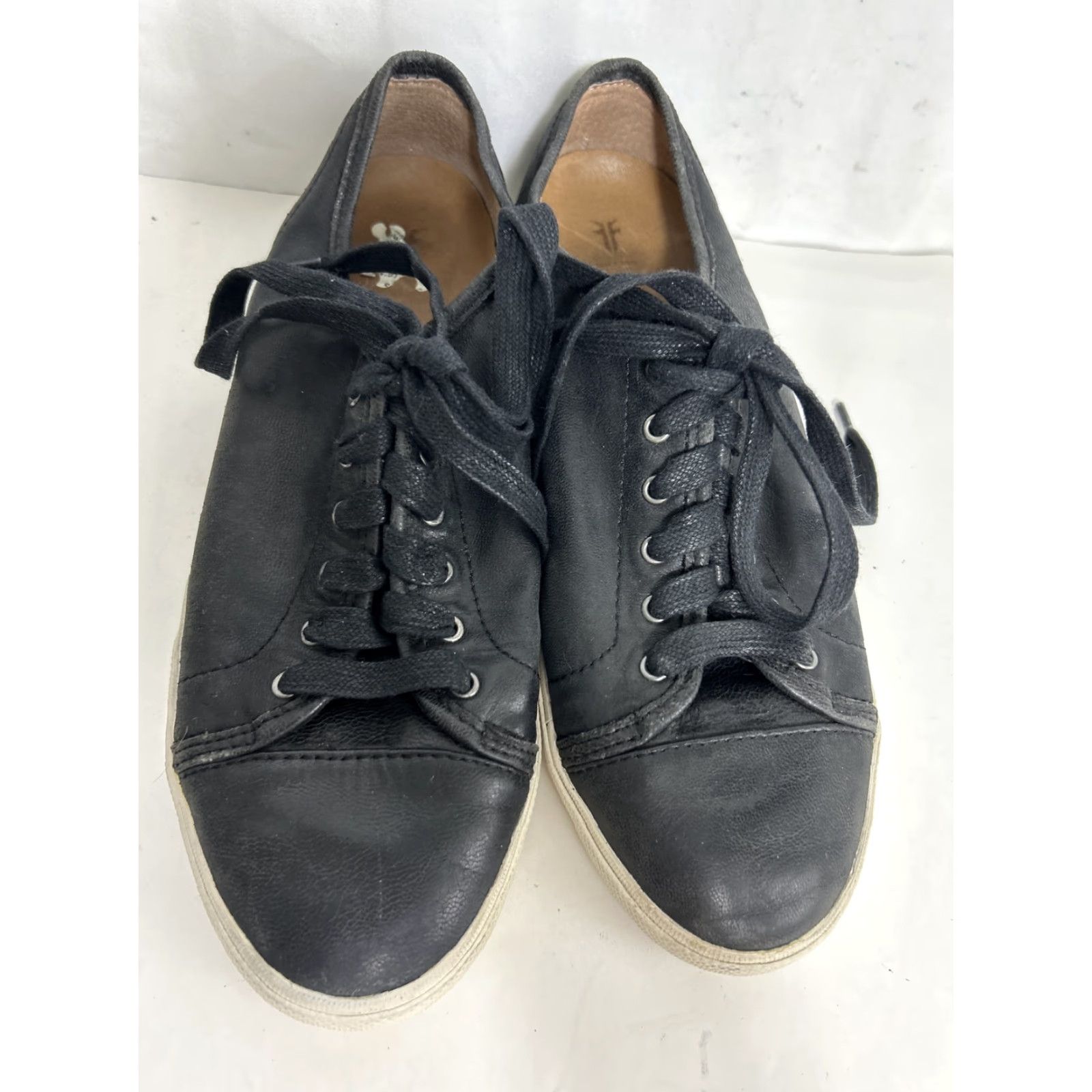 Frye Frye Mindy Black Low Top Leather Lace Up Sneaker Shoes Women 9.5 m Size M Comfort Lightweight Rubber Sole Casual Walking Shoes Size L / US 10 / IT 46 - 4 Thumbnail