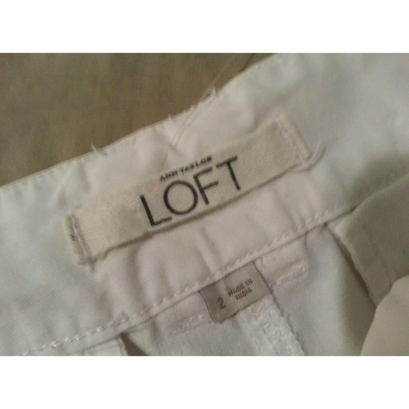 Ann Taylor Womens Ann Taylor Shorts Khaki White Cotton 2 Chino Regular Pants/Shorts Womens 2 Size 26" / US 2 / IT 38 - 3 Thumbnail