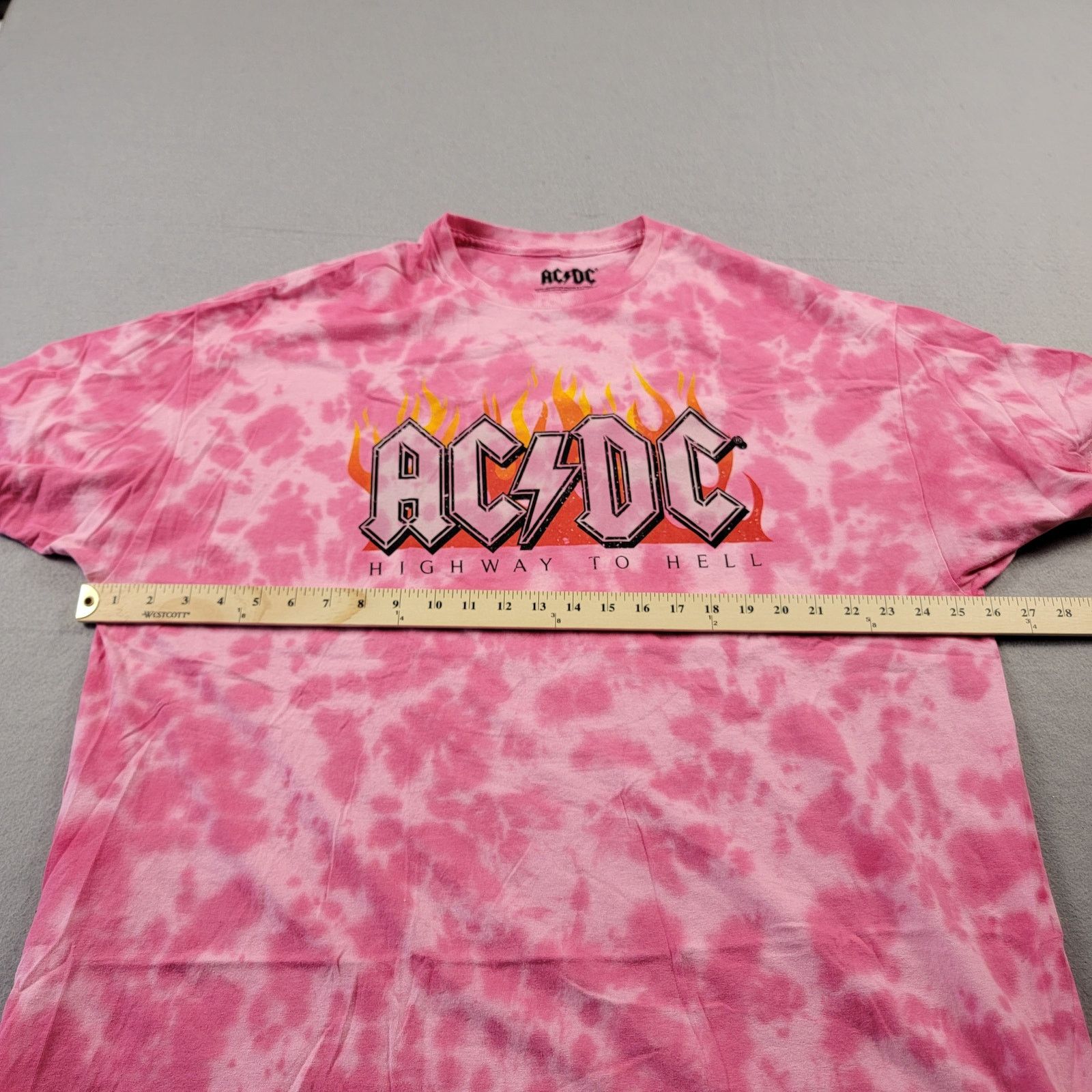 AC/DC AC/DC Highway to Hell Pink Tie Dye T Sz XL (447) Size US XL / EU 56 / 4 - 5 Thumbnail