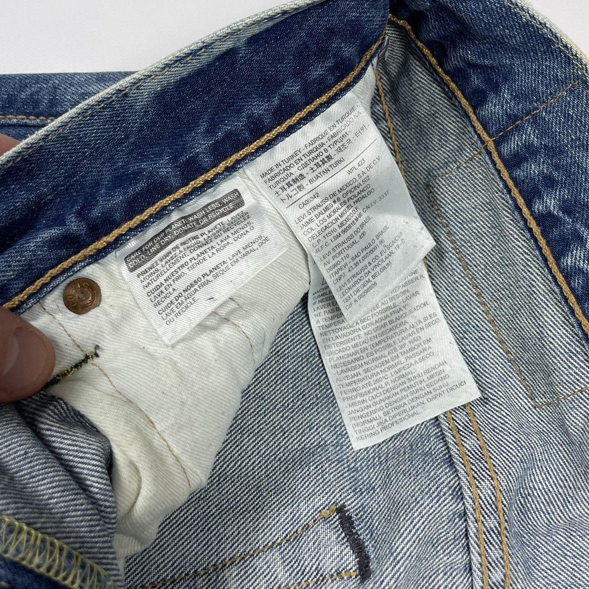 Levi's Levi’s 501CT Light Blue Wash Denim Ripped Slim Jeans Custom Size US 29 - 8 Thumbnail