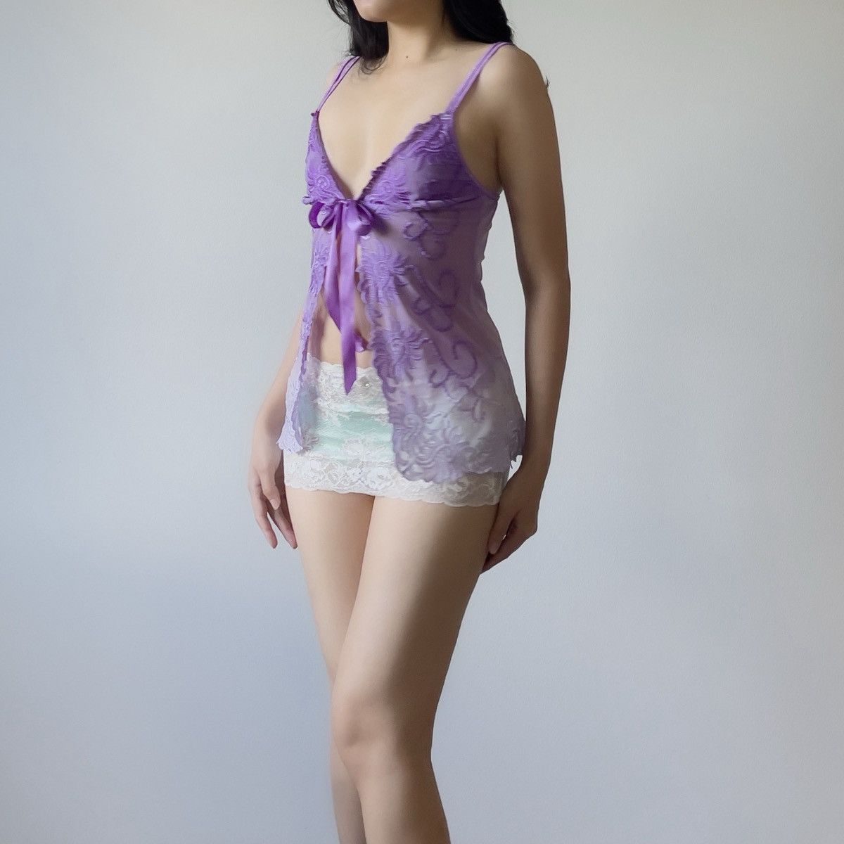 Vintage Vintage Y2K Lavender Ombre Mesh Embroidered Camisole (S–M) Size M / US 6-8 / IT 42-44 - 5 Thumbnail