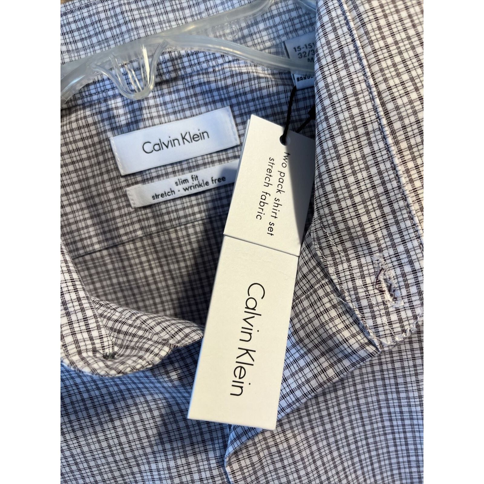 Calvin Klein Calvin Klein Men’s M 15-15.5 32-33 Brown Check Button Shirt Size US M / EU 48-50 / 2 - 6 Thumbnail