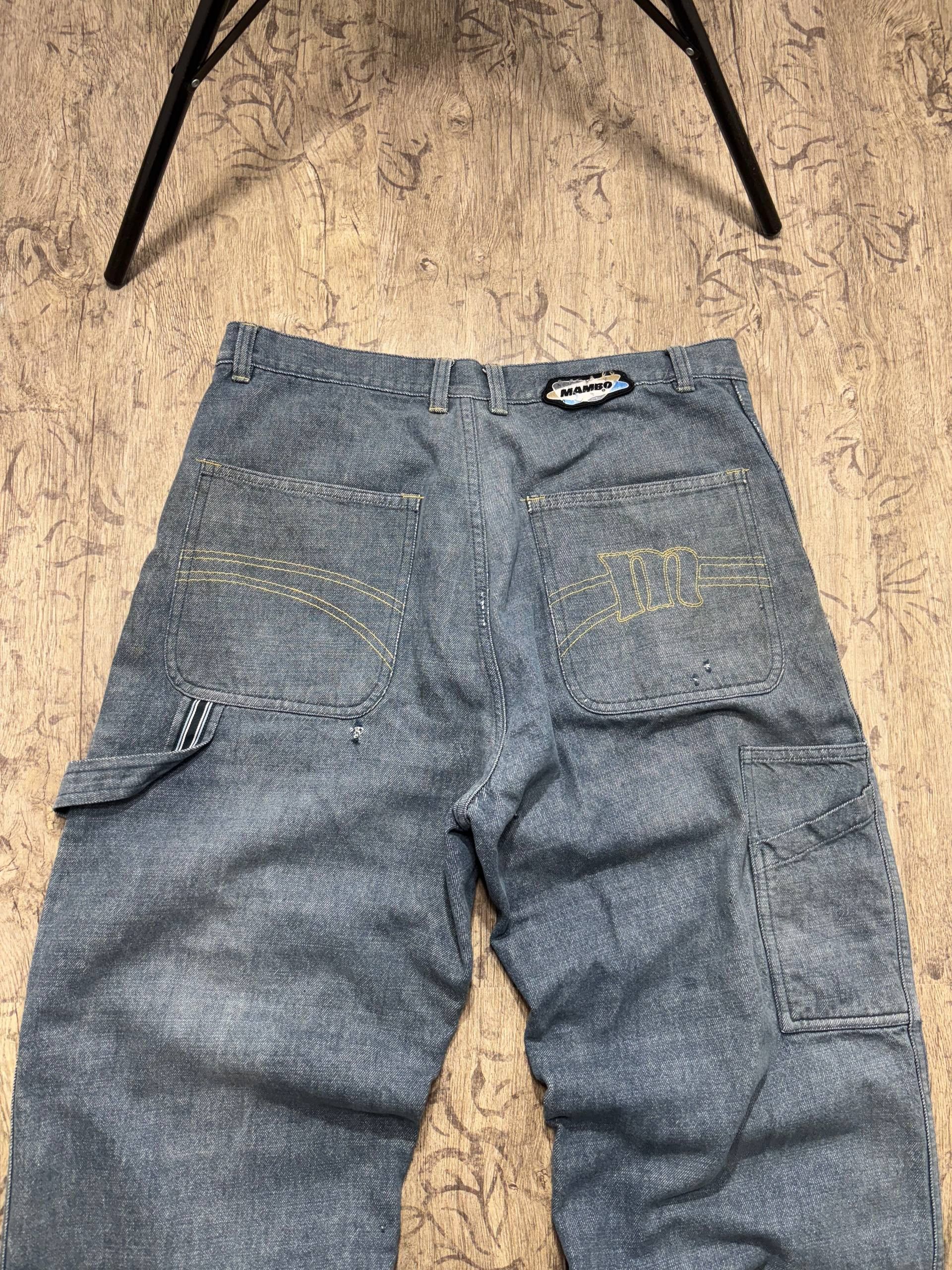 Mambo VTG Mambo Y2K Baggy Painted Carpenter Double Knee Jeans Size US 34 / EU 50 - 8 Thumbnail