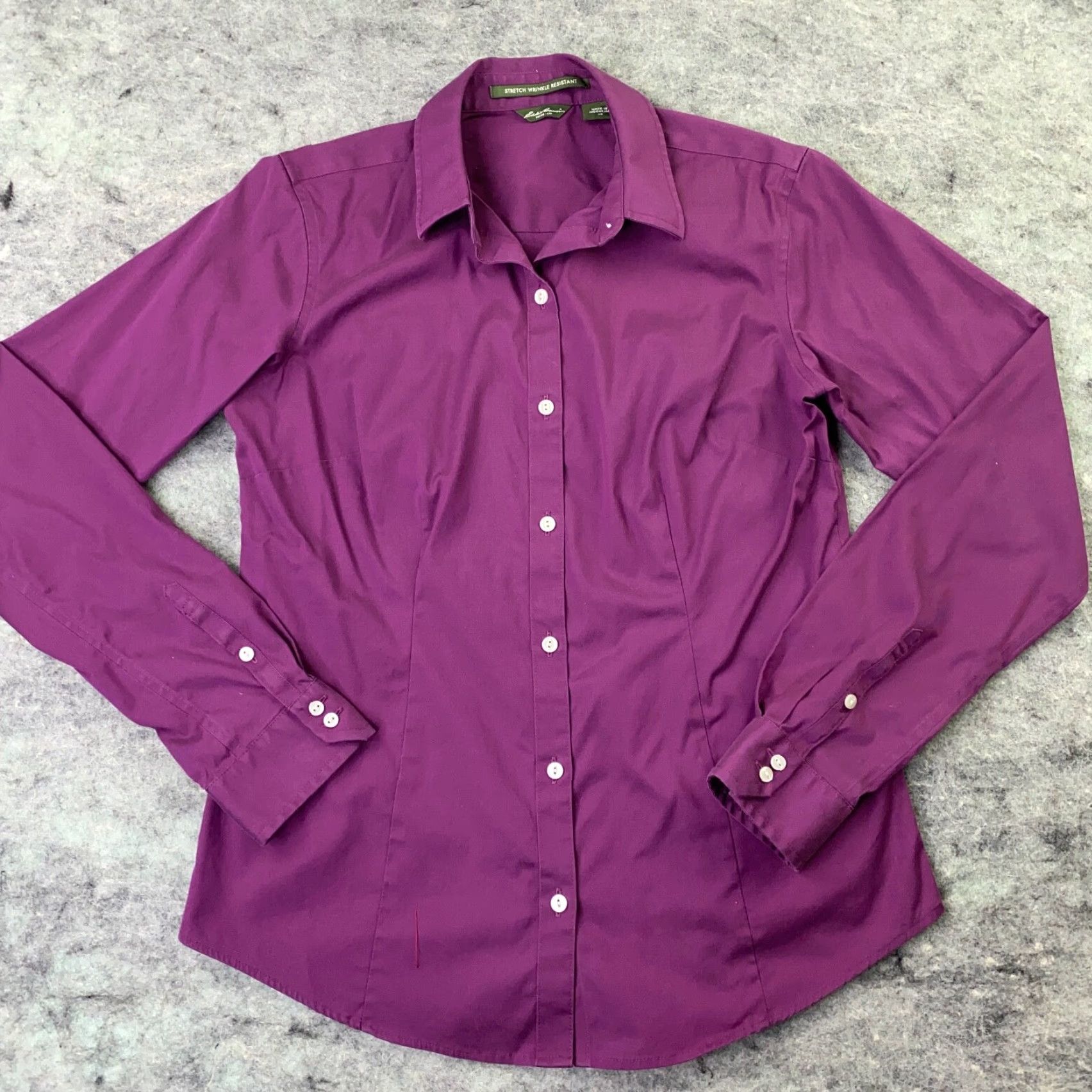 Eddie Bauer Eddie Bauer Womens Shirt Top XS Purple Button Up Fitted Wrinkle Resistant Size XS / US 0-2 / IT 36-38 - 2 Thumbnail