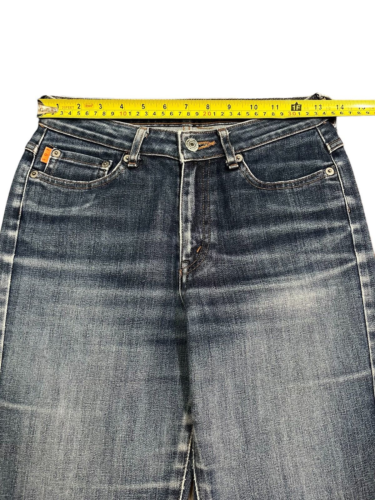 Vintage Japanese Brand Dojo Lake Blue Washed Flare Jeans