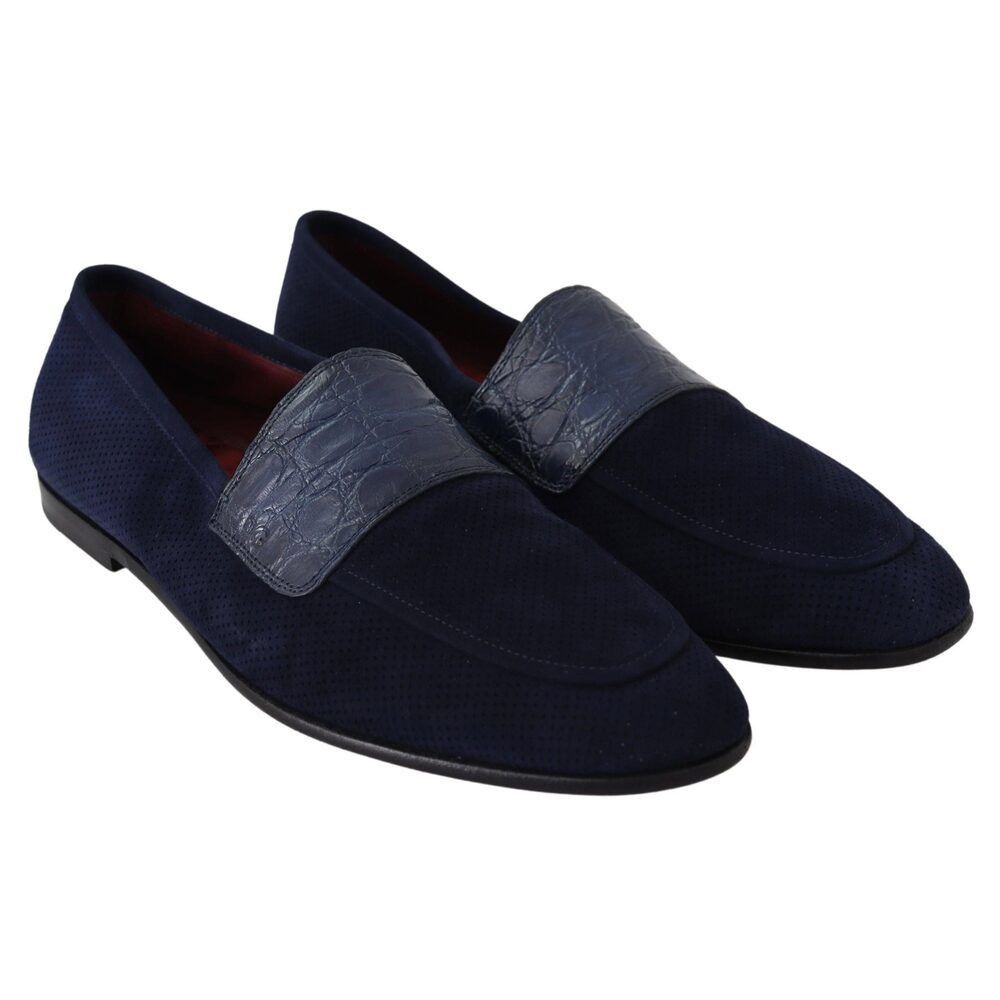 Dolce & Gabbana Dolce & Gabbana Elegant Blue Suede Leather Loafers Size US 6 / EU 39 - 5 Thumbnail
