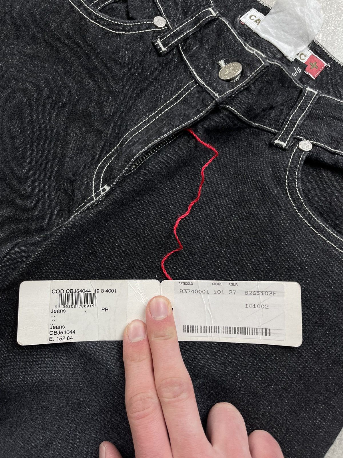 Jean Charles De Castelbajac × Vintage JC de Castelbajac Vintage 90s Y2K Flared Gray Jeans Size 27" / US 4 / IT 40 - 14 Thumbnail