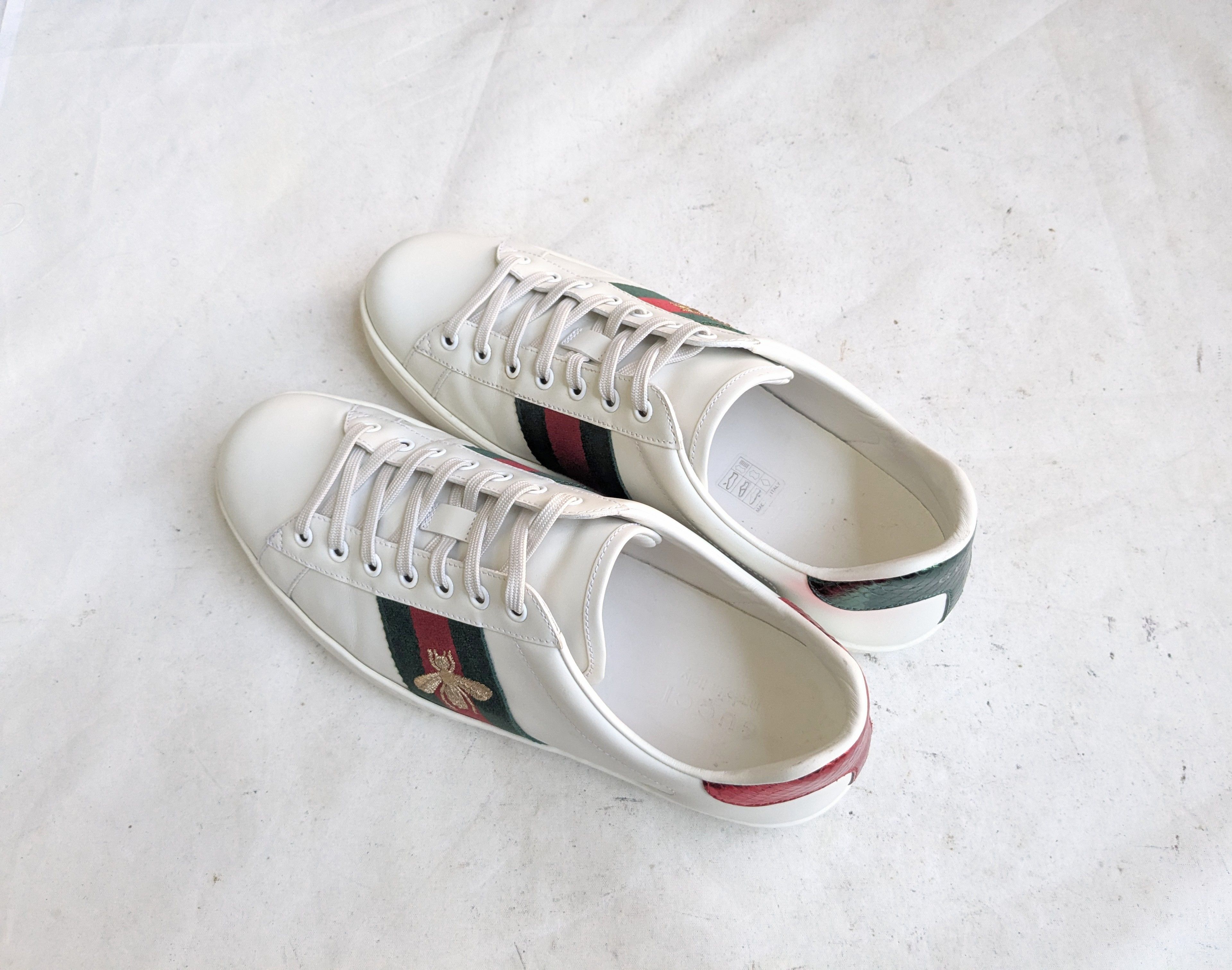 Gucci Gucci Ace Sneakers White 10 Bee Low Tops 429446 Size US 10 / EU 43 - 13 Thumbnail