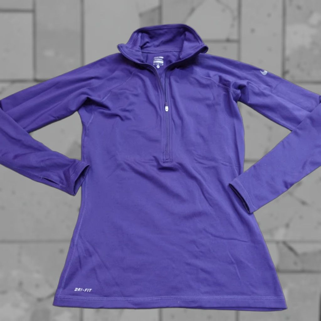 Nike Nike Pro Womens Pullover Sweatshirt 1/2 Zip Activewear Purple Navy XS-XL? Size M / US 6-8 / IT 42-44 - 1 Thumbnail