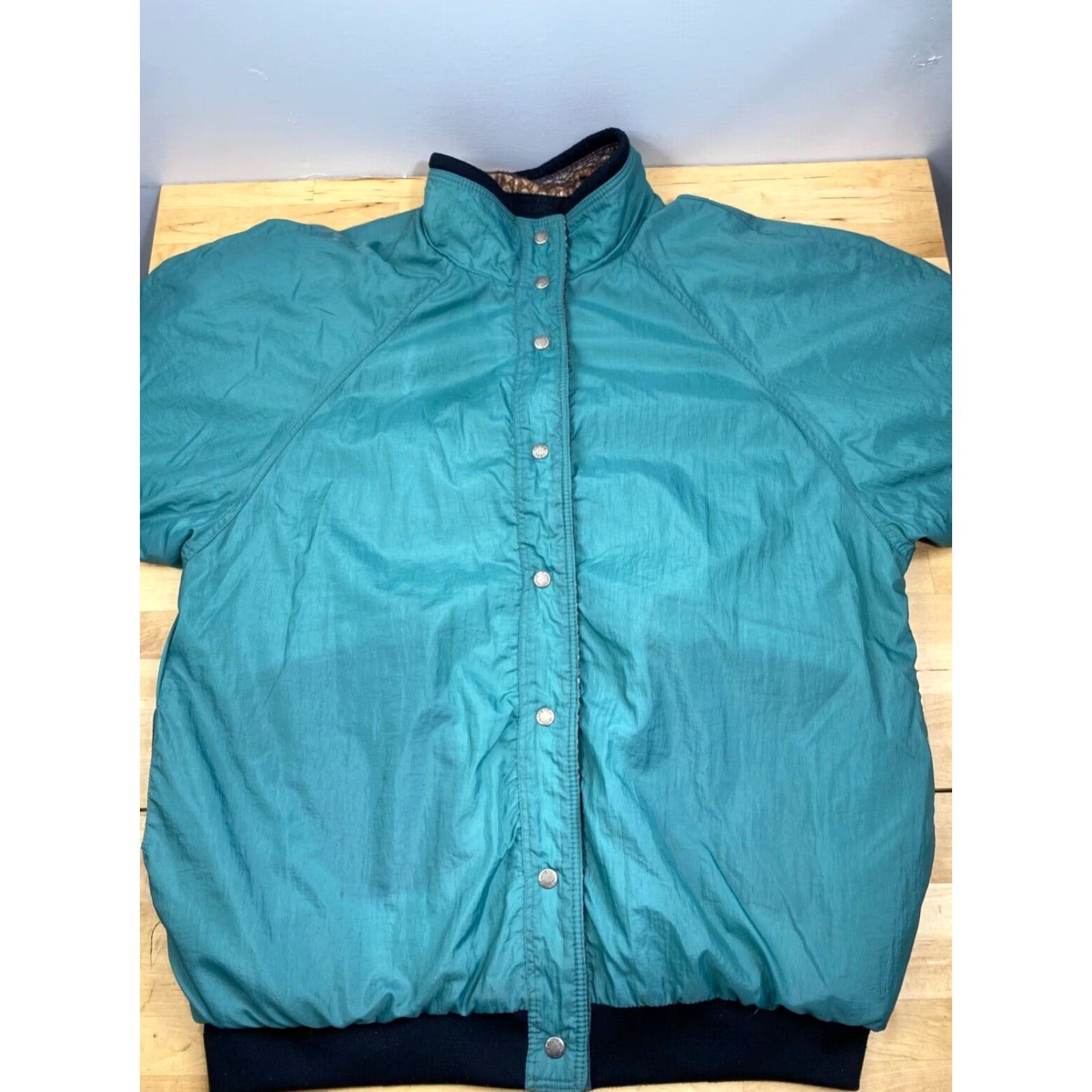 Vintage VINTAGE Current Seen Reversible Jacket Women XL Seafoam Green Southwest Pattern Solid Causal? Size XL / US 12-14 / IT 48-50 - 2 Thumbnail