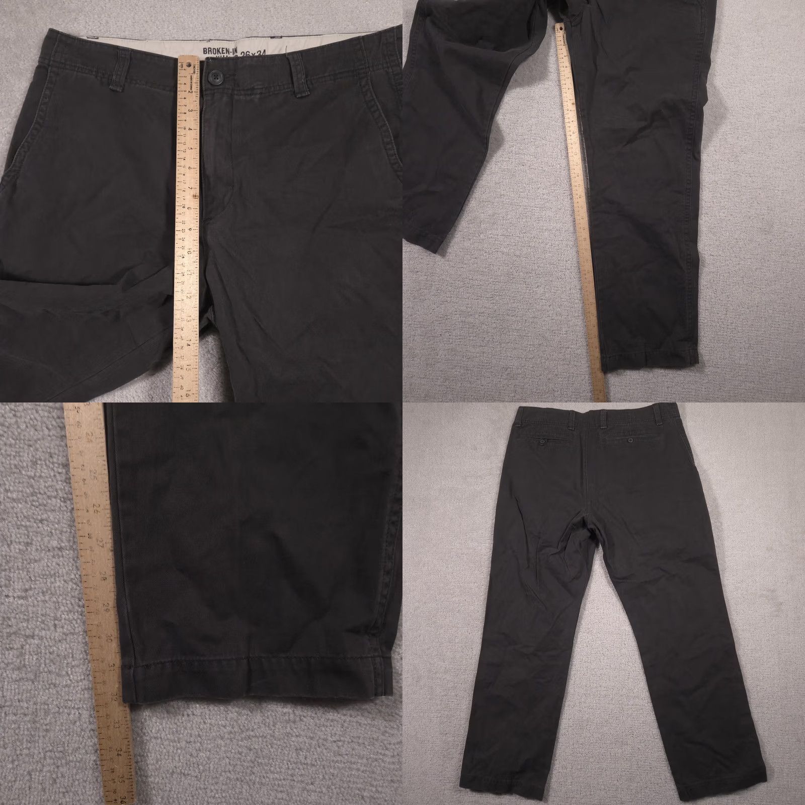 Old Navy Old Navy Broken-In Khakis Pants Mens 38x32 Gray Chino Flat Front Straight Leg Regular Waist 36 Size US 36 / EU 52 - 8 Thumbnail