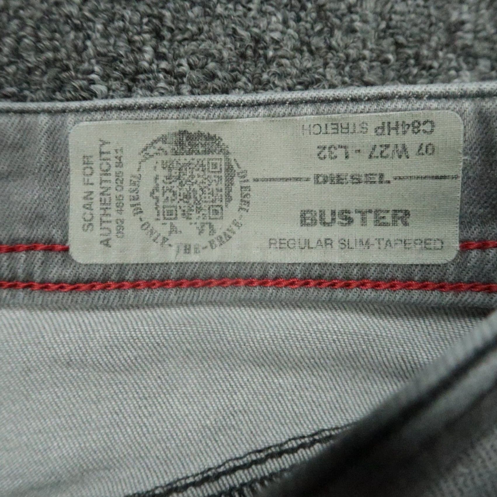 Diesel Diesel Jeans Mens 29x32 Gray Buster Slim Tapered 5 Pocket Button Fly Size US 29 - 4 Thumbnail