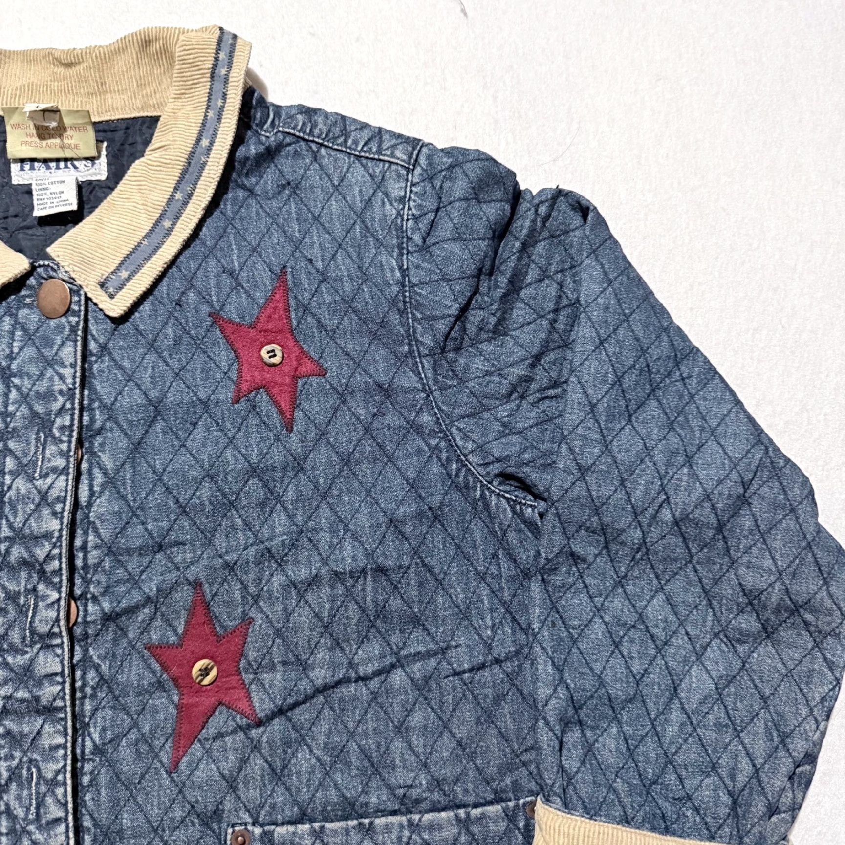 Denime VINTAGE Haik's Quilted Denim Patchwork Jacket Women's Blue Long Sleeve XL Jacket Blue Women Quilted Patchwork Denim USA Christmas Size XL / US 12-14 / IT 48-50 - 5 Thumbnail