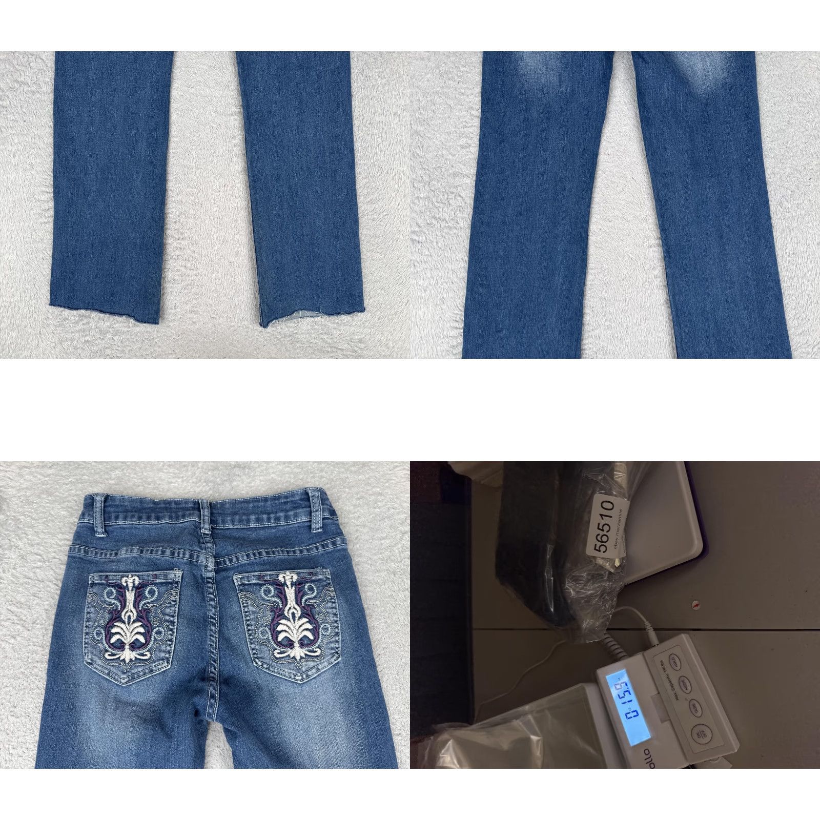 Shein SheIn Jeans Womens 2 Blue Med Wash Mid Rise Bootcut Embroidered Cotton 24x28 Jeans Women Blue Medium Embroidered 90s Bohemian Mens Womens Size 26" / US 2 / IT 38 - 10 Thumbnail