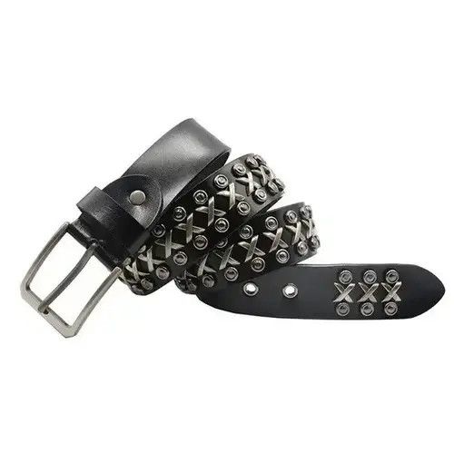 Other Metal Rivet Cowboy Belt Genuine Leather Cowskin Size ONE SIZE - 1 Thumbnail
