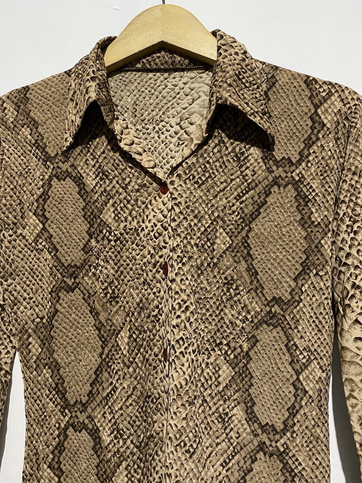Jean paul gaultier style snakeskin button down shirts