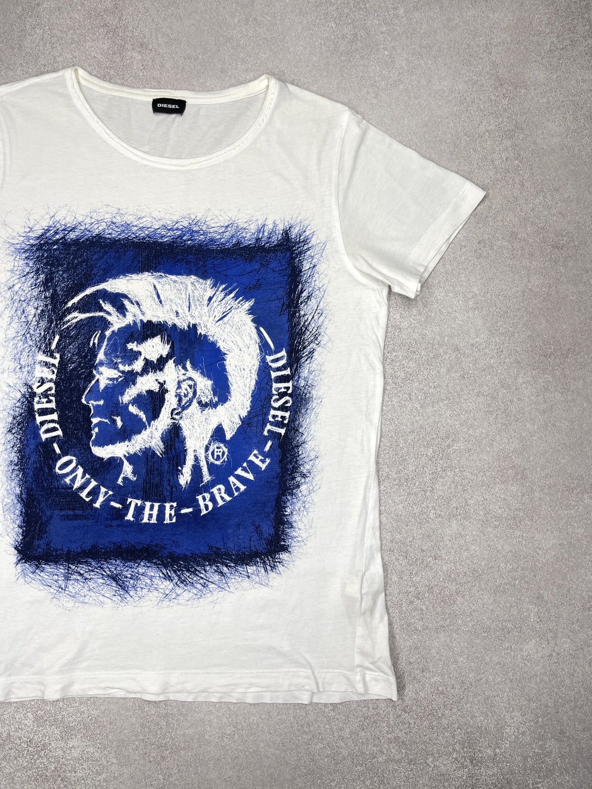 Diesel Mens Diesel T Shirt White Big Logo Punk Y2K Size M Size US M / EU 48-50 / 2 - 3 Thumbnail