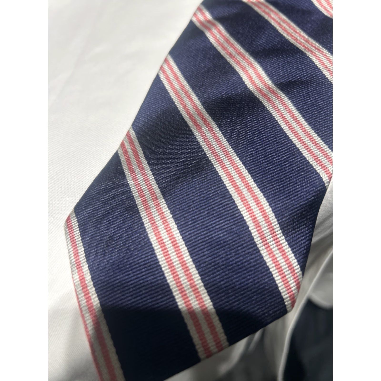 Brooks Brothers Brooks Brothers Tie Silk Striped Navy Silver Mini BB#1 the Rep Tie Men Classic 57"-60" Blue Size ONE SIZE - 5 Thumbnail