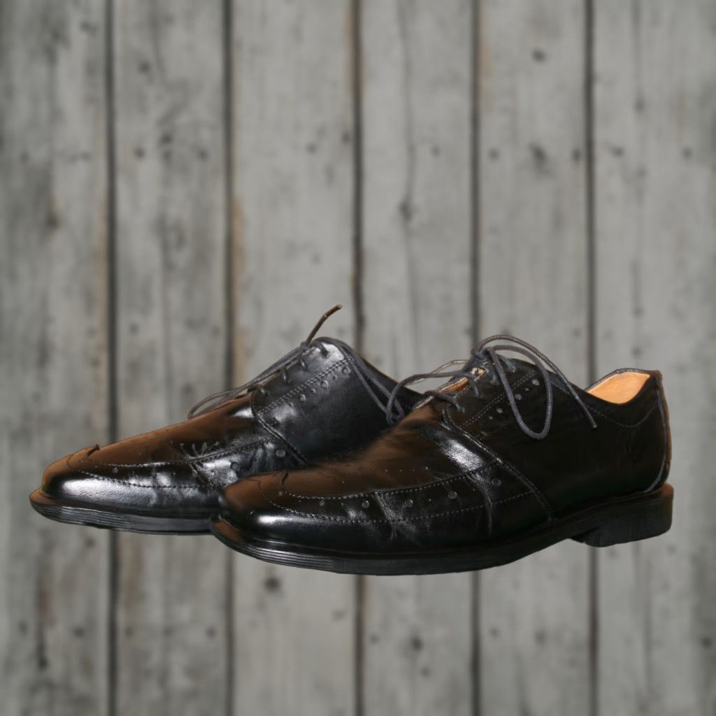Dr. Martens VINTAGE DR. MARTENS Nappa Black Leather Wingtip Brogues UK 9 US 10 Mens Oxford Lace Up Square Toe Leather Shoe 1C59 Size US 9 / EU 42 - 1 Thumbnail