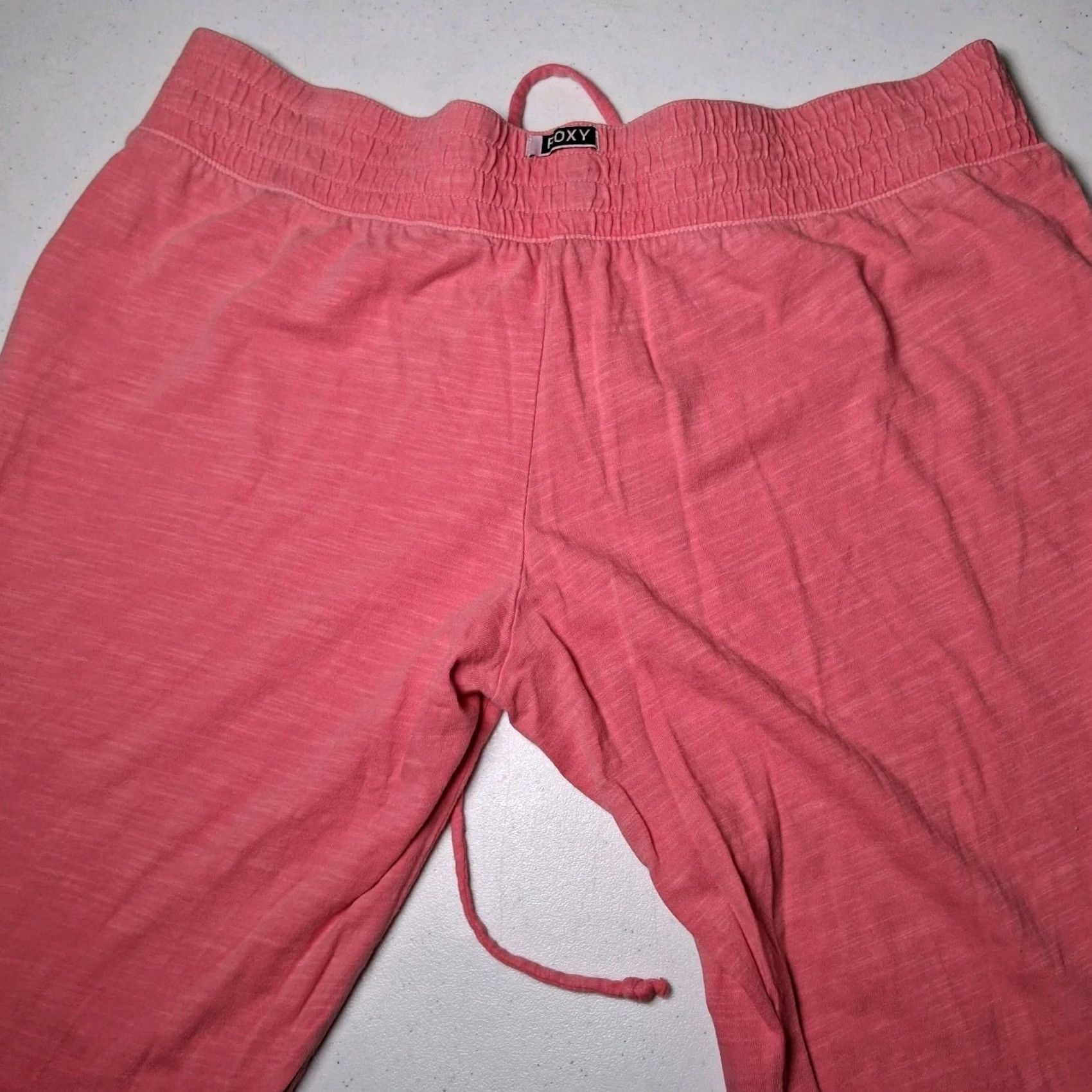 Vintage ROXY Estilo Pants M Pink Bootcut Lace Up Knit Athleisure Y2K Low Rise Womens Size 32" / US 10 / IT 46 - 7 Thumbnail