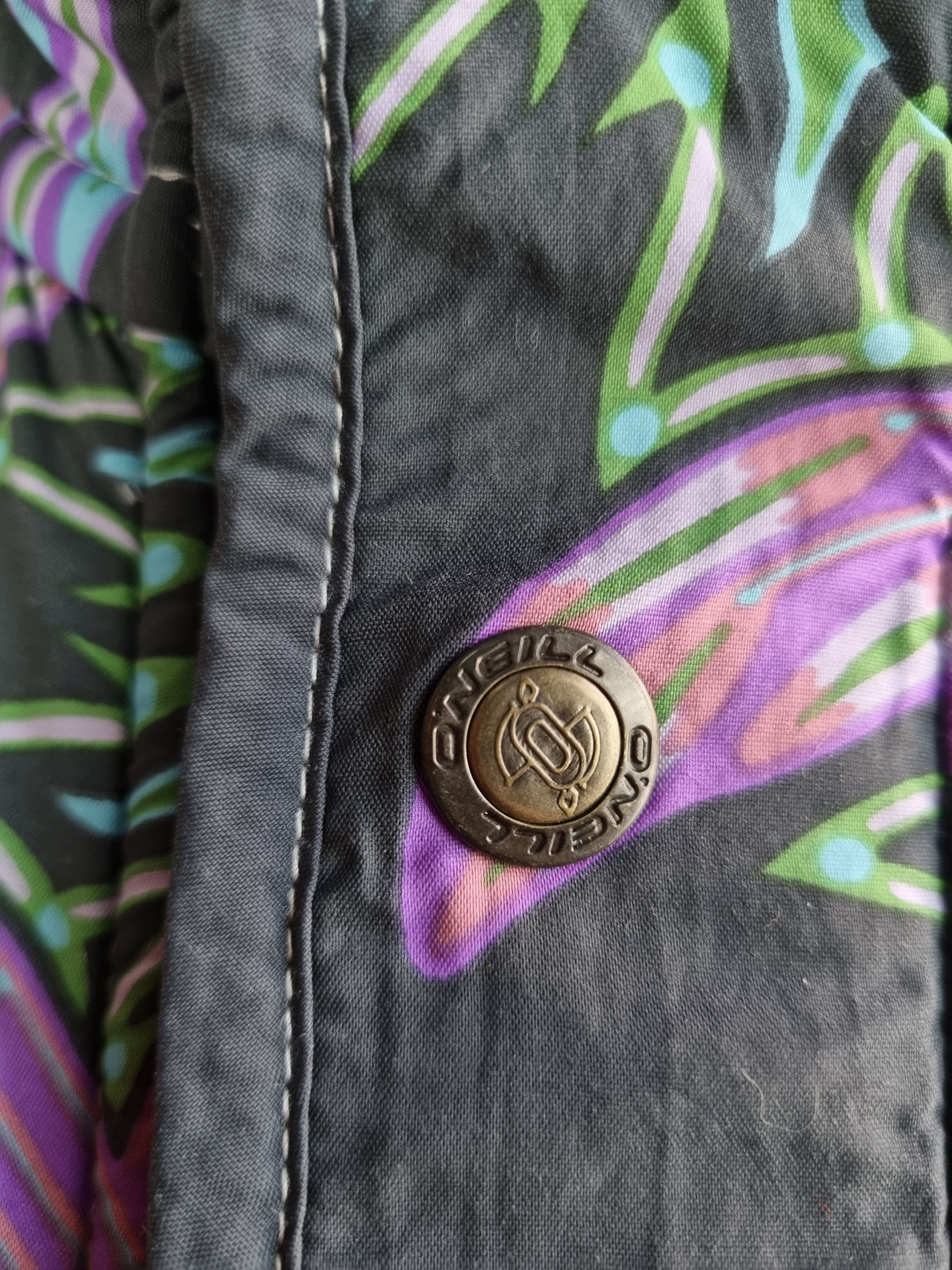 O'Neill × Vintage 80s Vintage ONeill Fleece Nylon Abstract Fractals Pullover Size US L / EU 52-54 / 3 - 14 Thumbnail