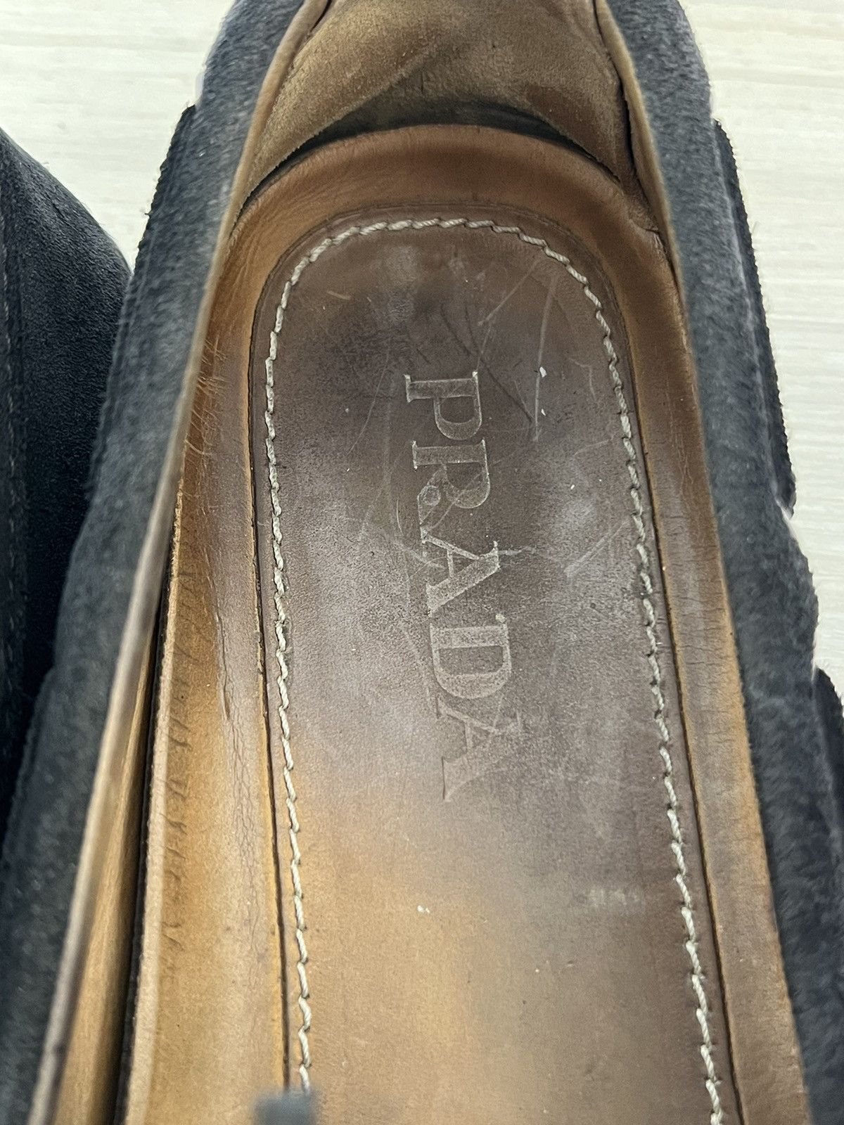 Prada Prada Black Suede Driving Loafers with Laces – Size 9,5 Size US 9.5 / EU 42-43 - 14 Thumbnail