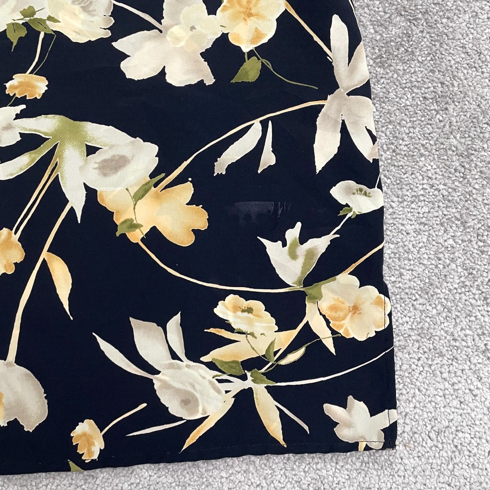 Vintage Studio C II Classic Floral Blouse Womens 24 Black Crew Neck Short Sleeve Top Size 4XL / US 24-26 - 4 Thumbnail