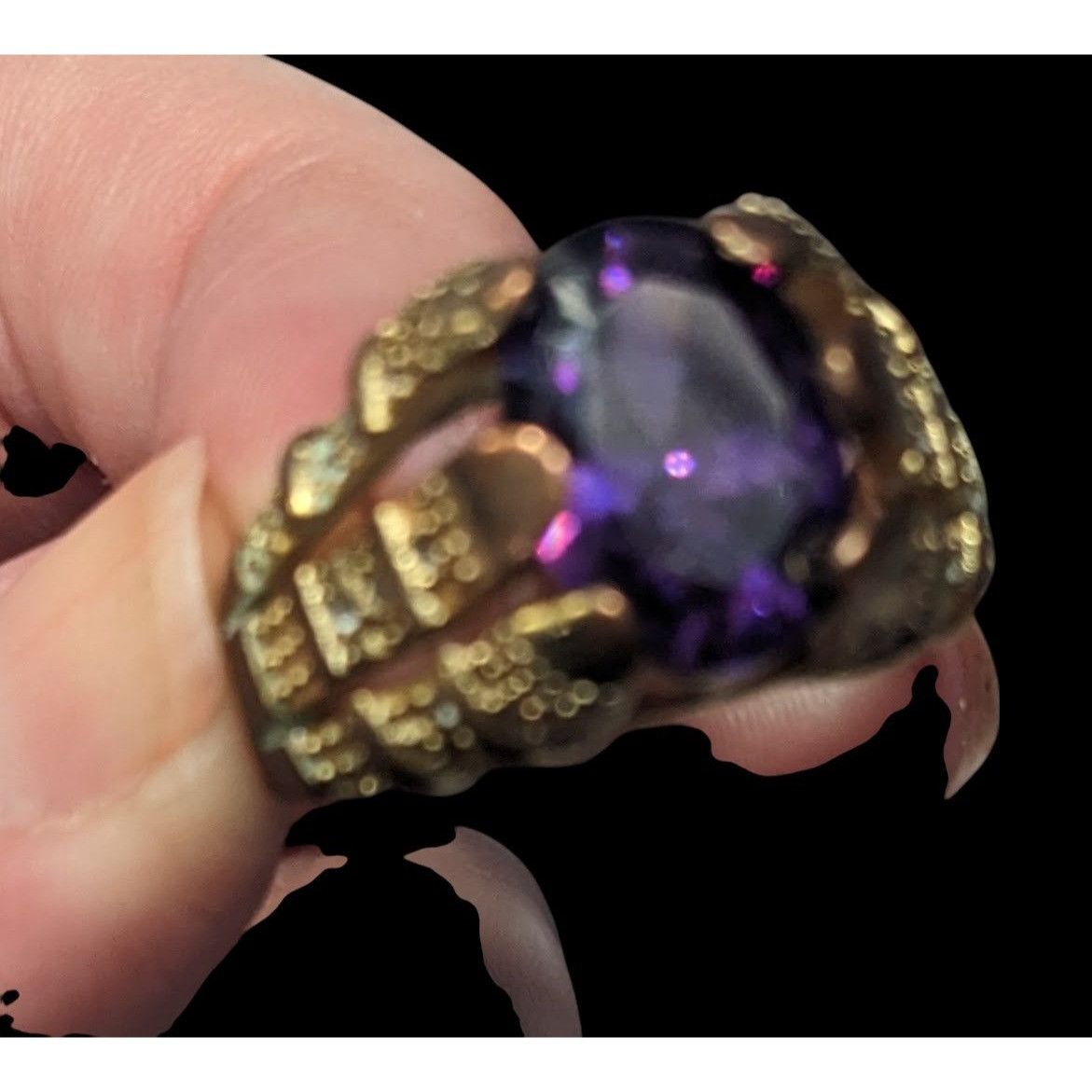 Other Vintage Regal Men's Ring Marked 18K GF With Purple Stone Siz Size ONE SIZE - 5 Thumbnail