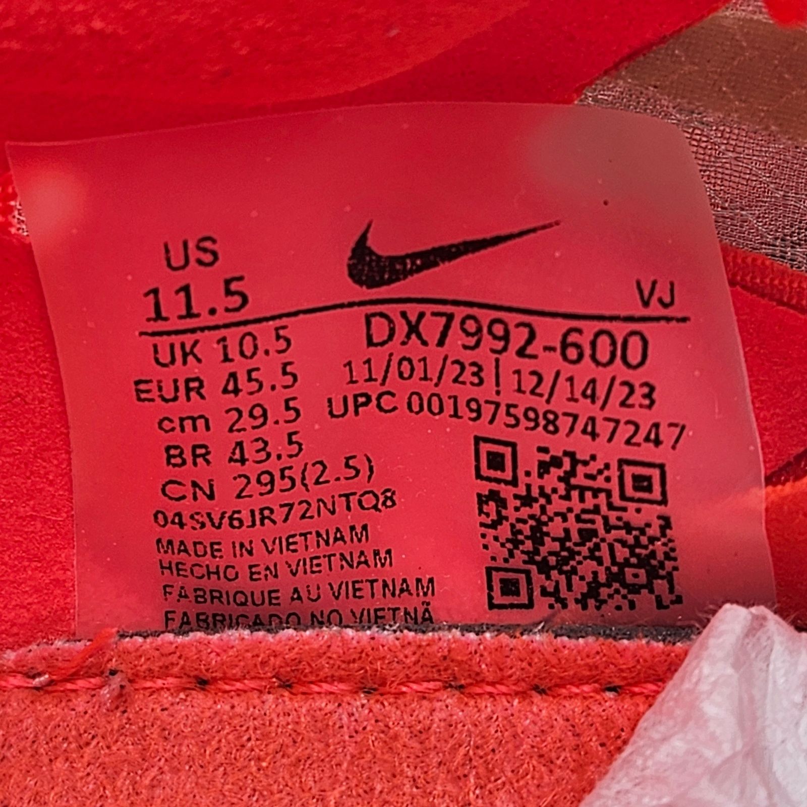 Nike NIKE MEN'S 11.5 ZOOMX DRAGONFLY XC BRIGHT CRIMSON DX7992-600 Size US 11.5 / EU 44-45 - 5 Thumbnail