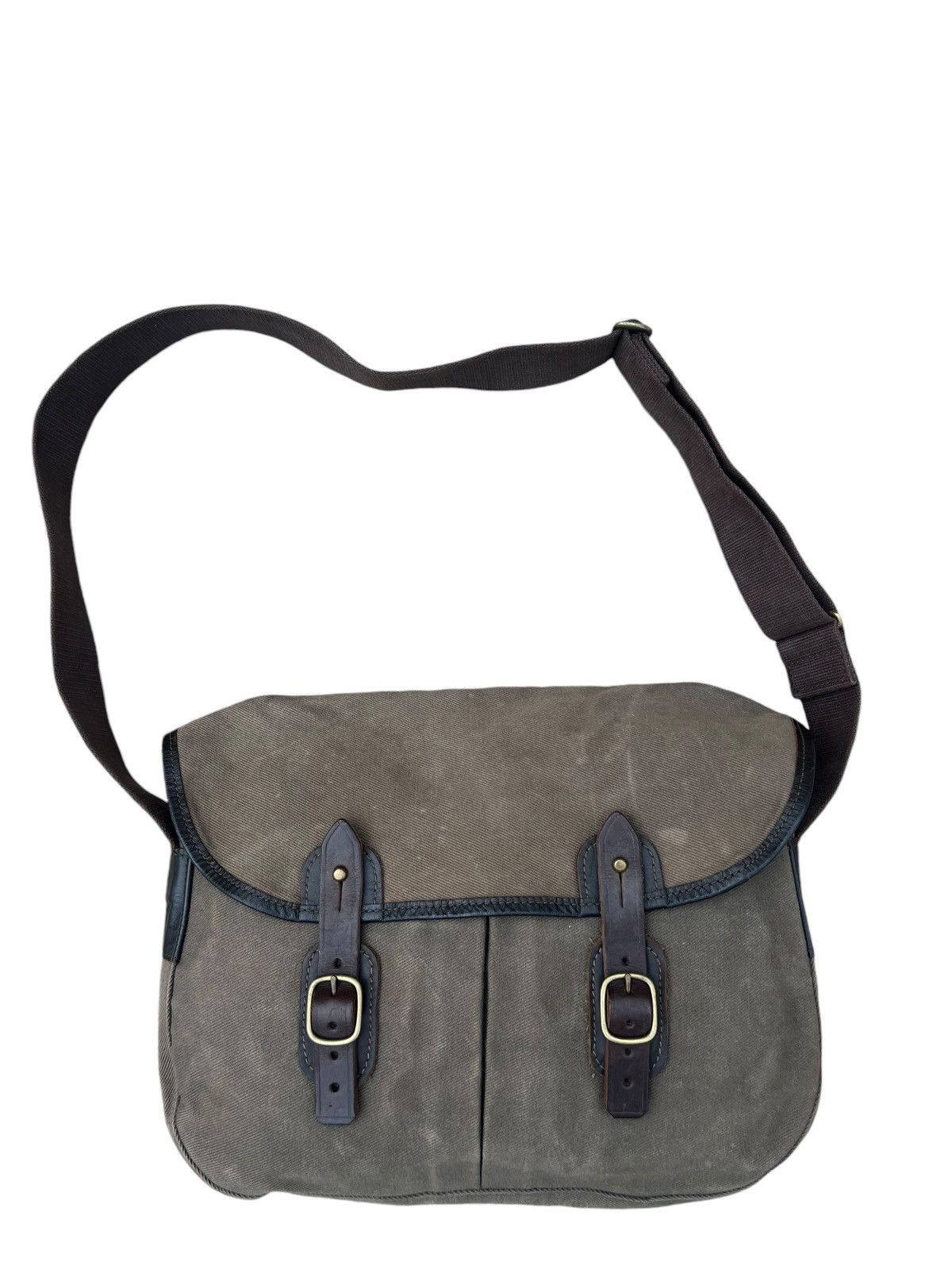 Vintage Vintage Quality Gunslips Sun Fade Waxed Canvas Messenger Bag Size ONE SIZE - 7 Thumbnail