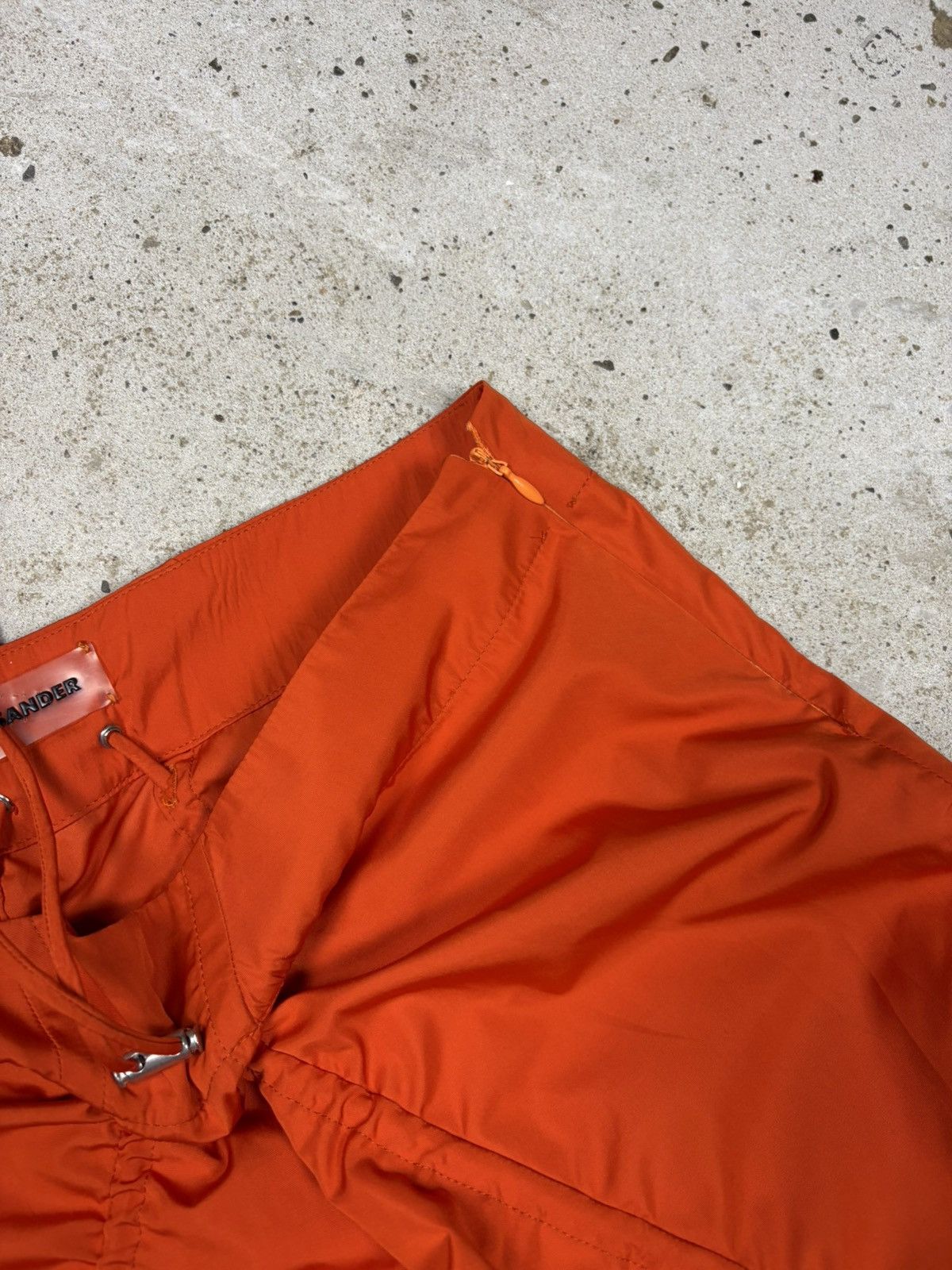 Jil Sander Vintage 2000s Jil Sander Orange Red Drawstring Skirt Size 25" / US 0 / IT 36 - 6 Thumbnail