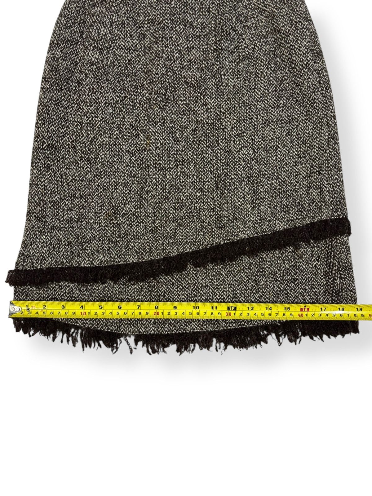 Japanese Brand 22 Octobre Tweed Mini Skirt Asymmetrical Rabanne Fringe Size 24" / US 00 / IT 34 - 9 Thumbnail