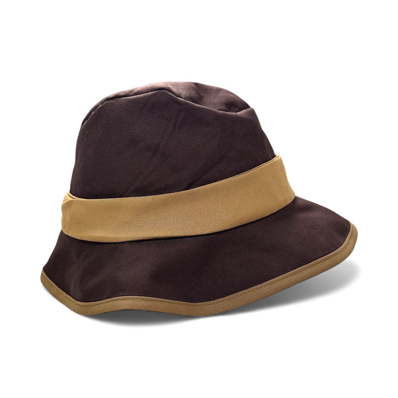 Vintage Bucket Sun Hat 2 Tone Unisex Size Medium Brown Tan Size ONE SIZE - 4 Thumbnail