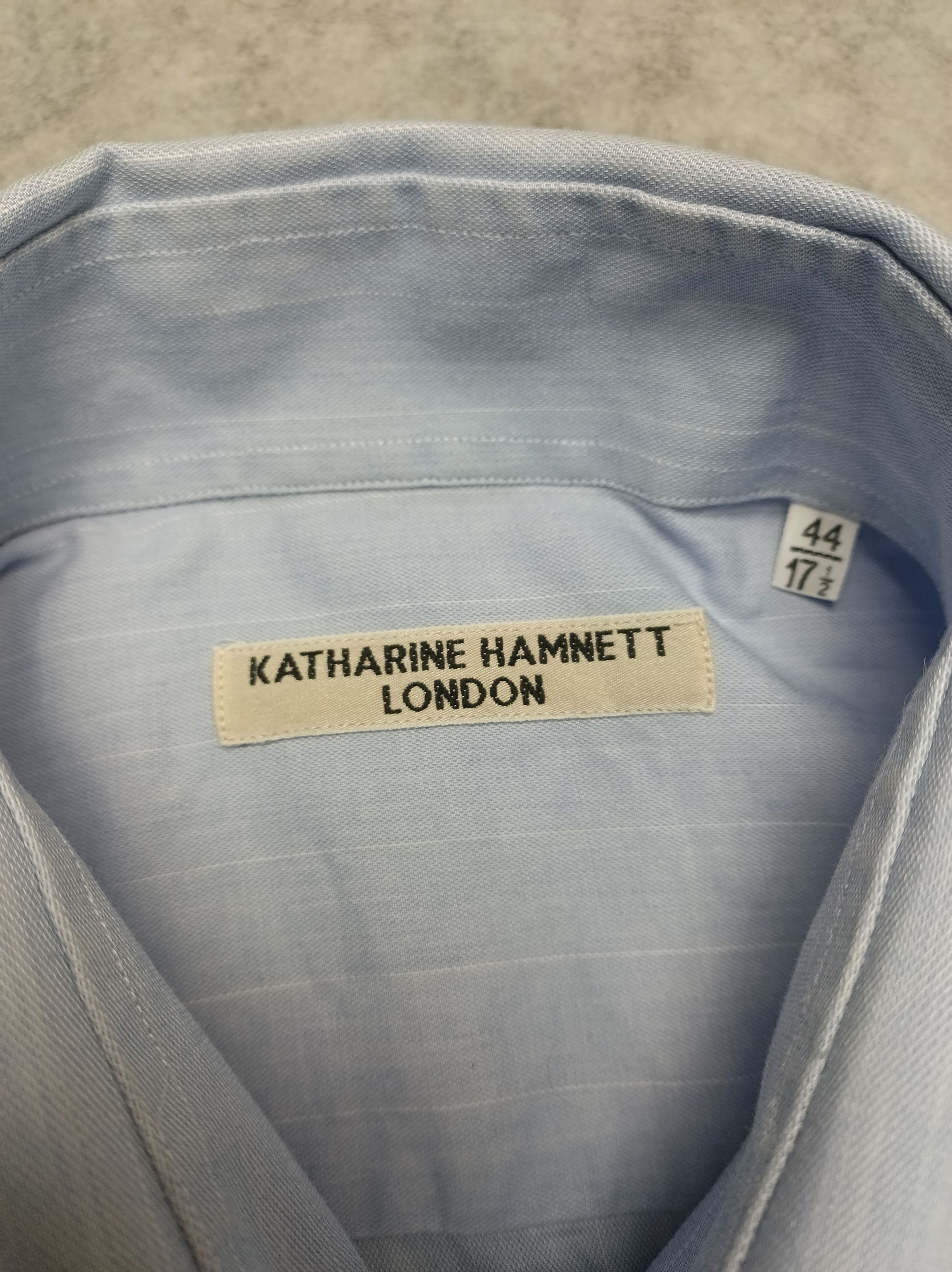 Katharine Hamnett London Vintage Katharine Hamnett Shirt Mens Blue Long Sleeve 17.5 Size US L / EU 52-54 / 3 - 5 Thumbnail