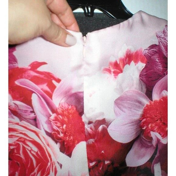 Carolina Herrera Designe Carolina Herrera $2490 Pink Silk Dress Floral Red 12 Size XL / US 12-14 / IT 48-50 - 8 Thumbnail