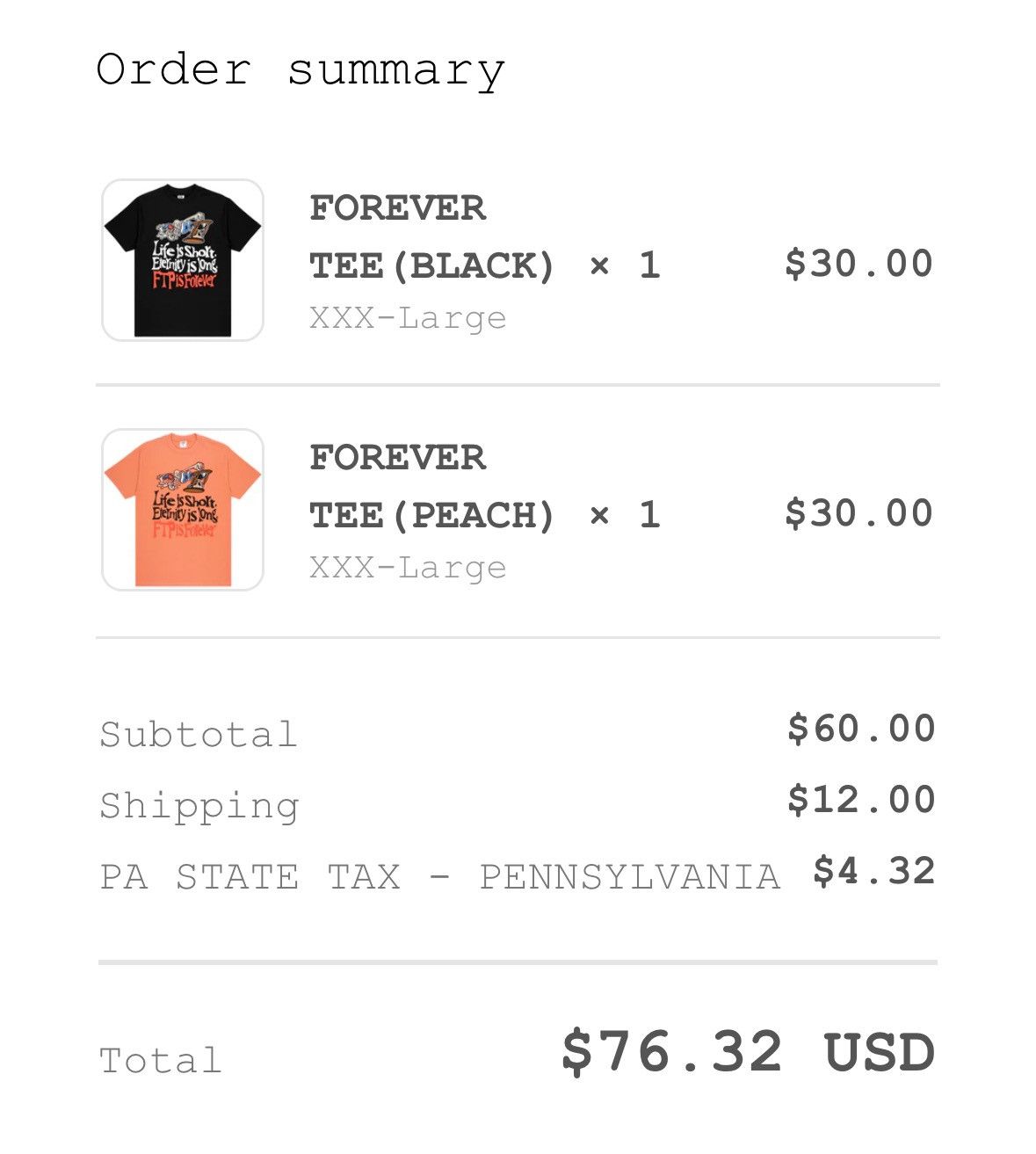 Fuck The Population SIZE 3XL FTP Forever Tee (Black) Size US XXL / EU 58 / 5 - 4 Thumbnail
