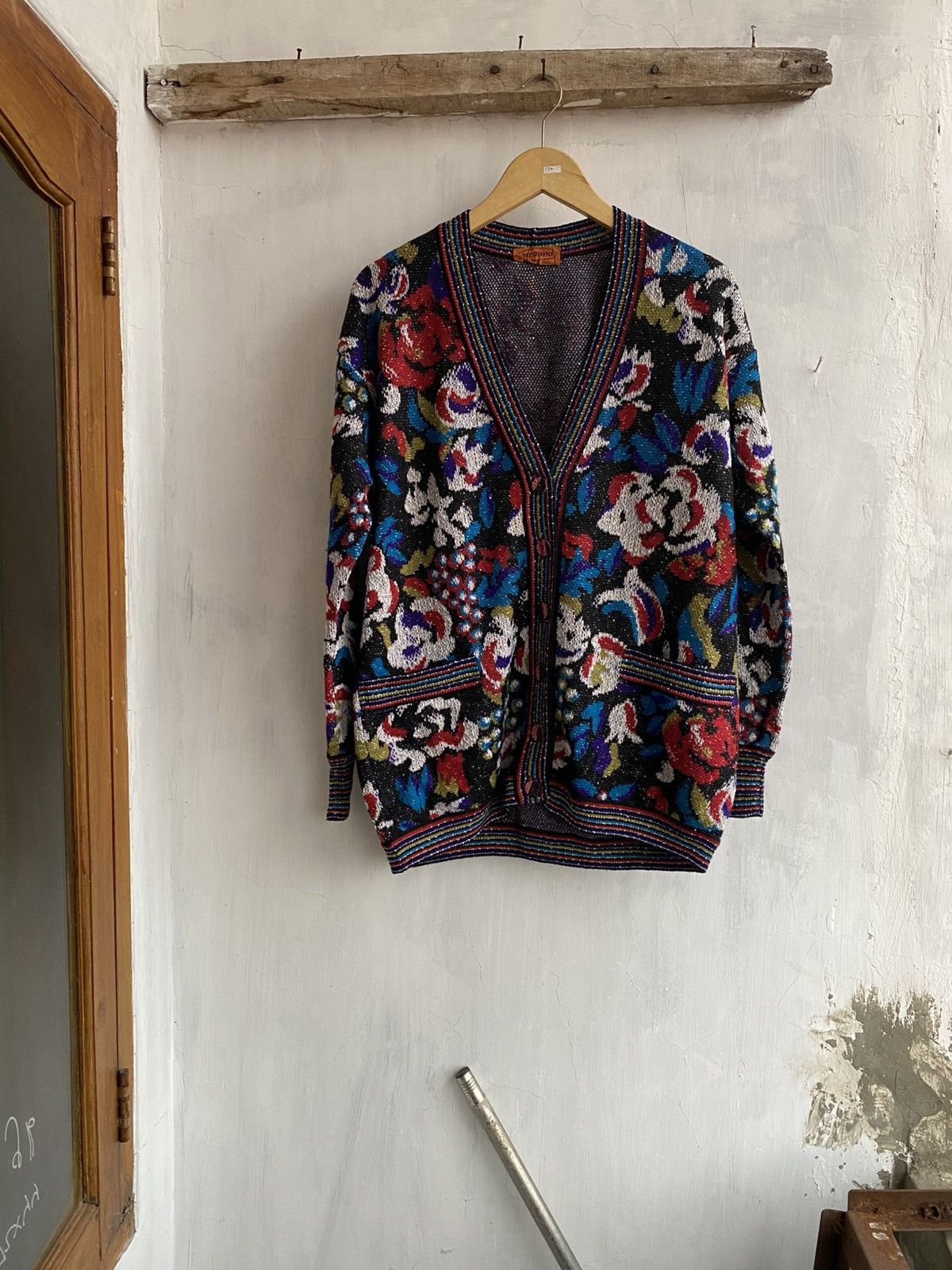 Missoni floral cardigan heavy knit Size US L / EU 52-54 / 3 - 1 Thumbnail