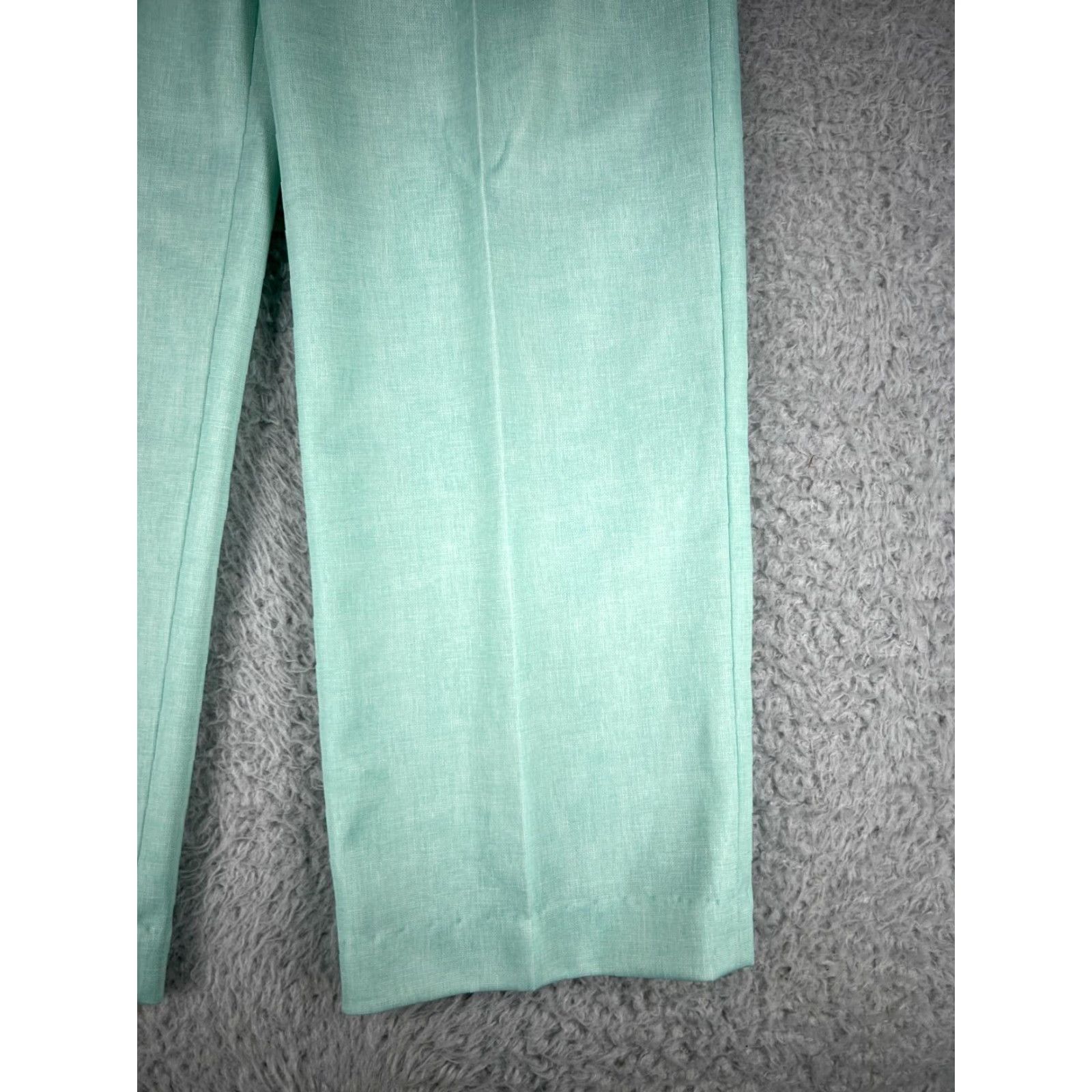 GRAFF Graff Graff Pants Womens 13x28 Teal Pleated Elastic Waistband Pull Over 100% Polyester Size 27" / US 4 / IT 40 - 3 Thumbnail