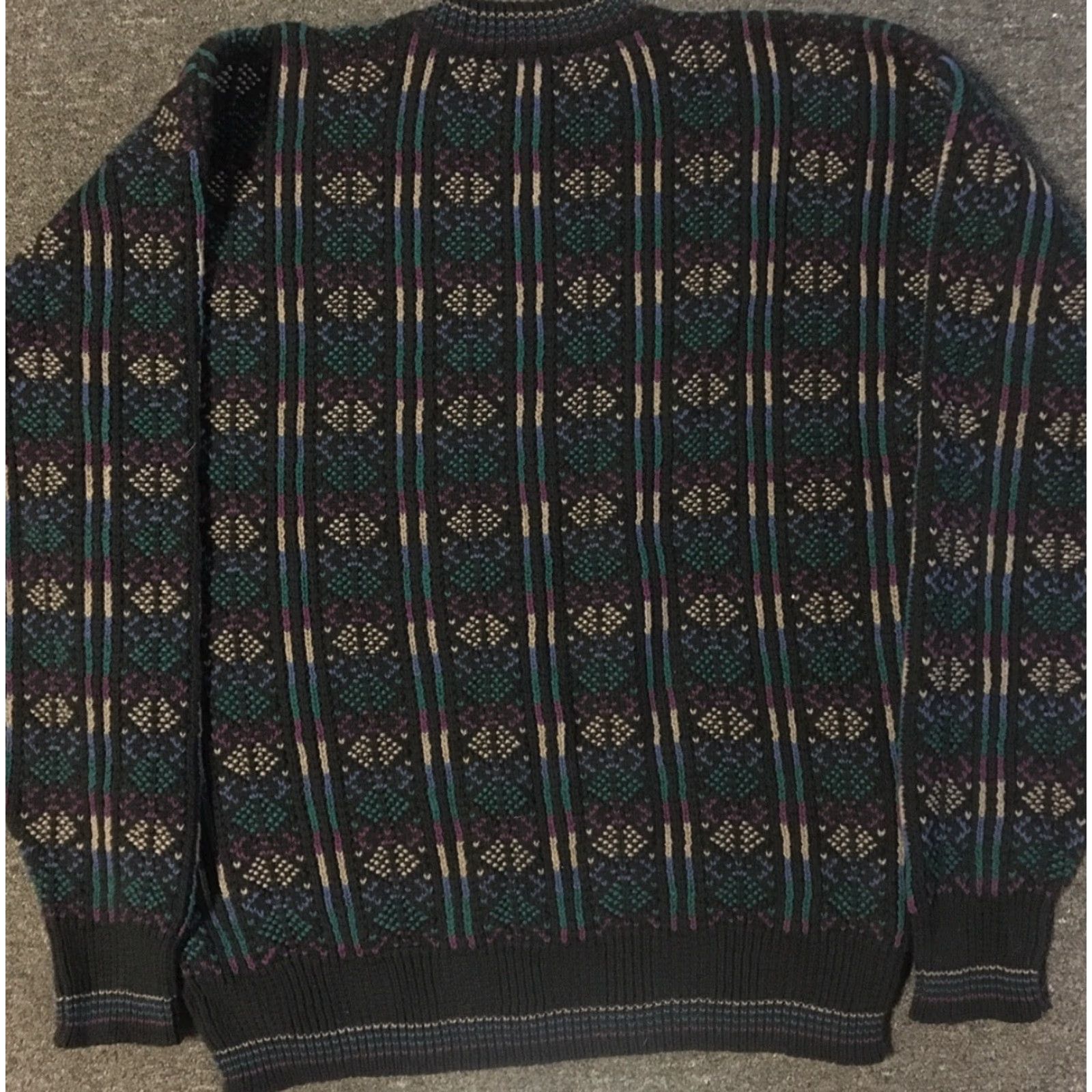 Alexander Julian VINTAGE 90s Knit Striped Sweater XL USA Alexander Julian Men Pullover Black Abstract Geometric Art Size US XL / EU 56 / 4 - 4 Thumbnail